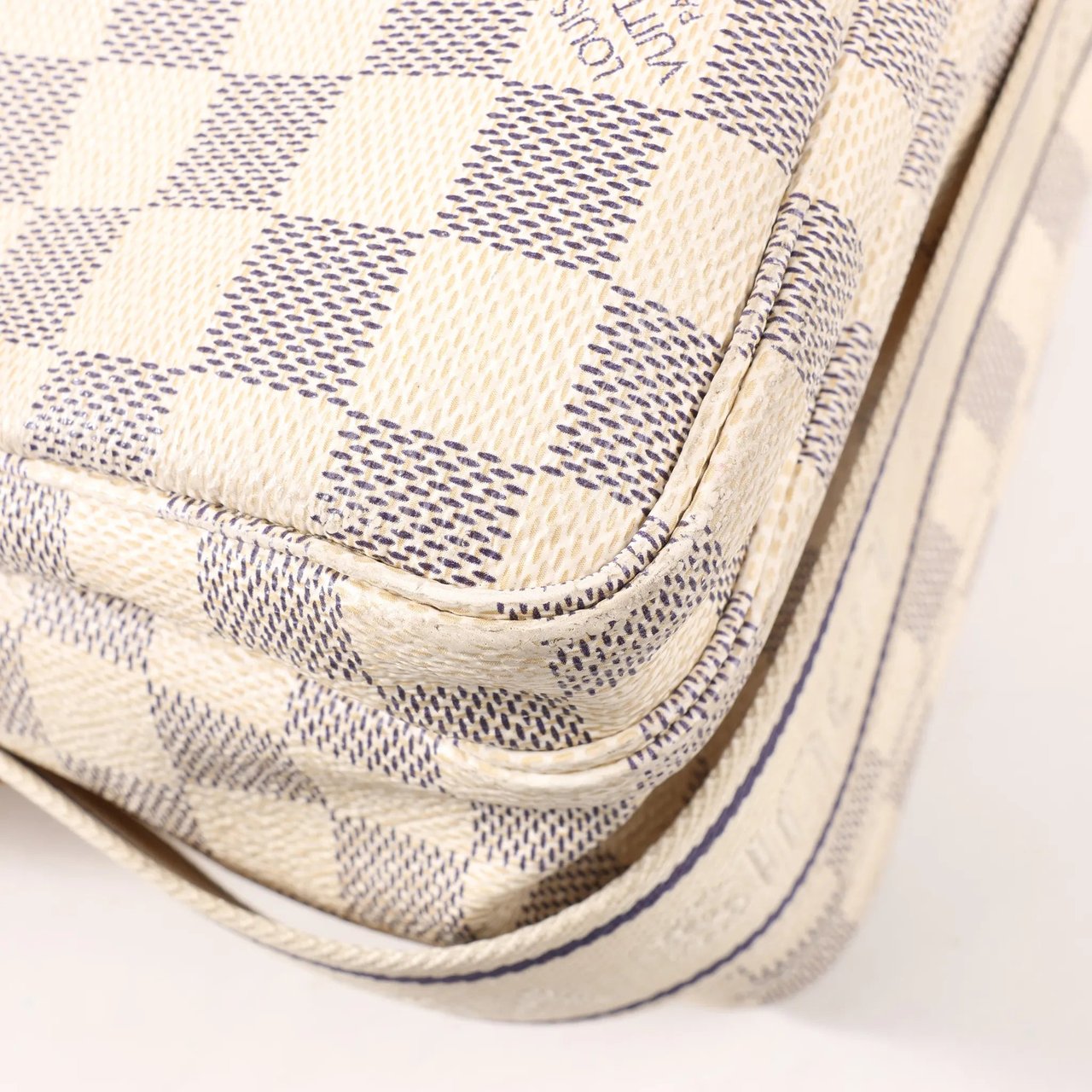 Louis Vuitton Louis Vuitton Damier Azur Naviglio Shoulder Bag in Beige N51189 Beige