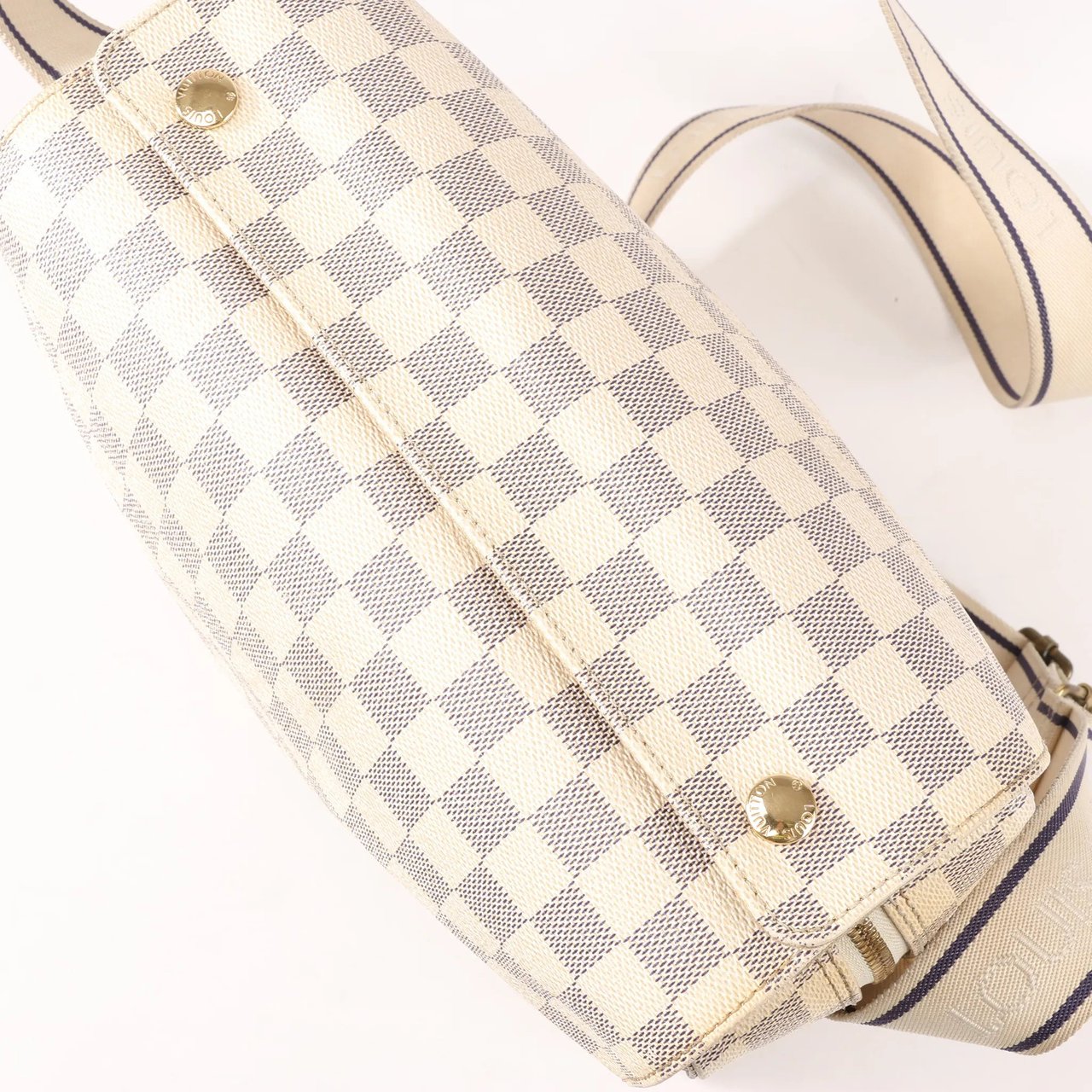 Louis Vuitton Louis Vuitton Damier Azur Naviglio Shoulder Bag in Beige N51189 Beige