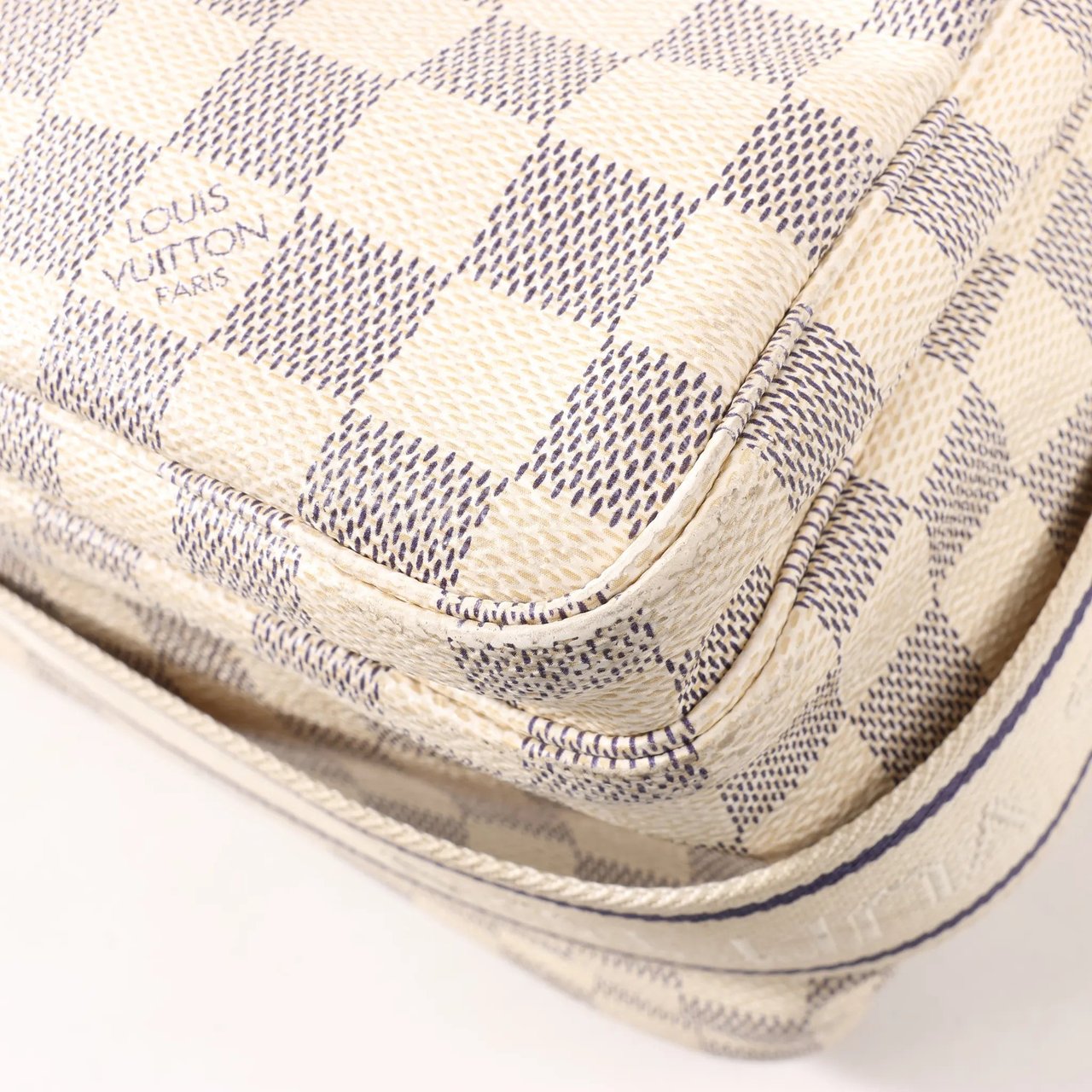 Louis Vuitton Louis Vuitton Damier Azur Naviglio Shoulder Bag in Beige N51189 Beige