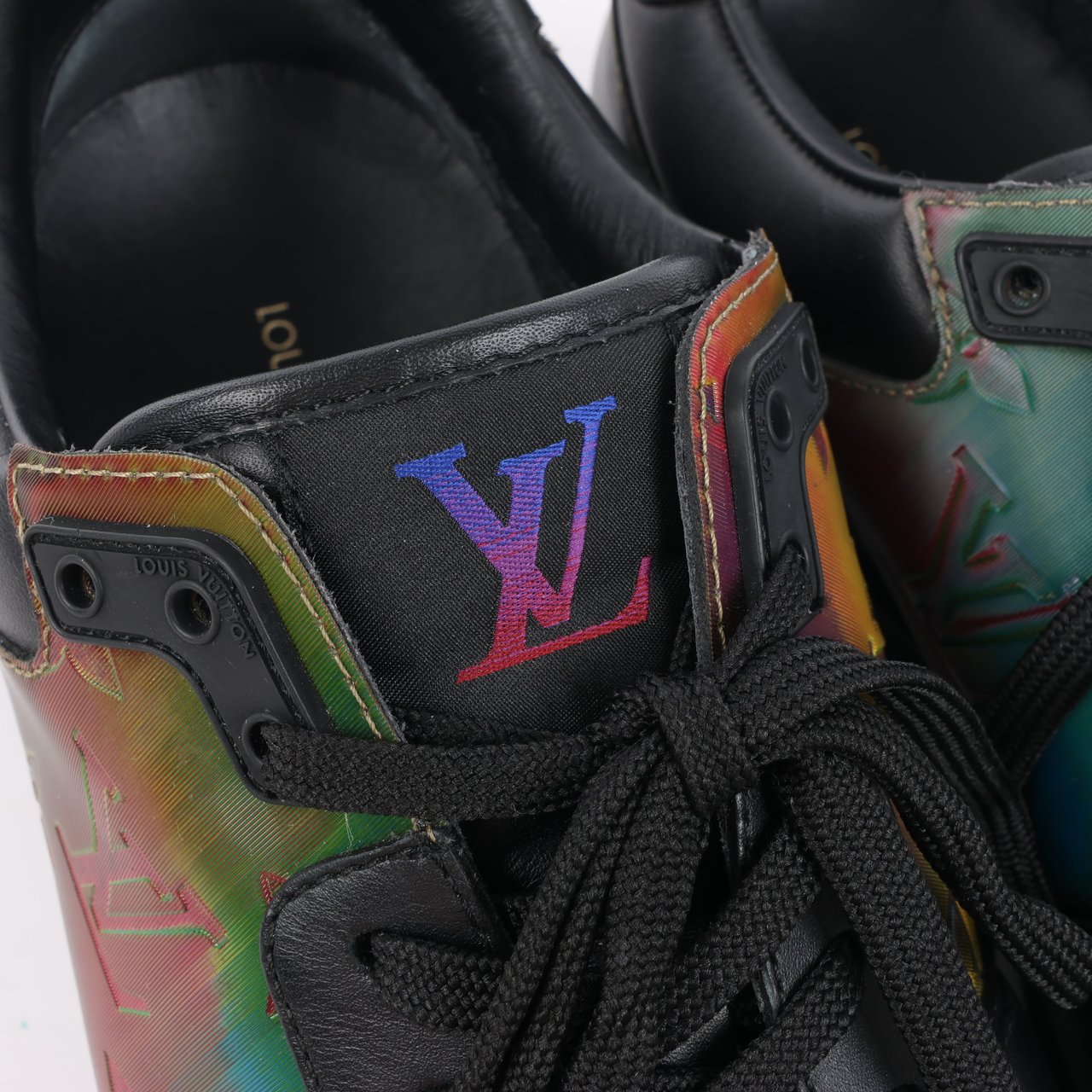 Louis Vuitton Louis Vuitton Runaway Line 20 years Monogram Rainbow Leather x Fabric Sneakers in Black x Multicolor GO0230, Size 45 EU Divers