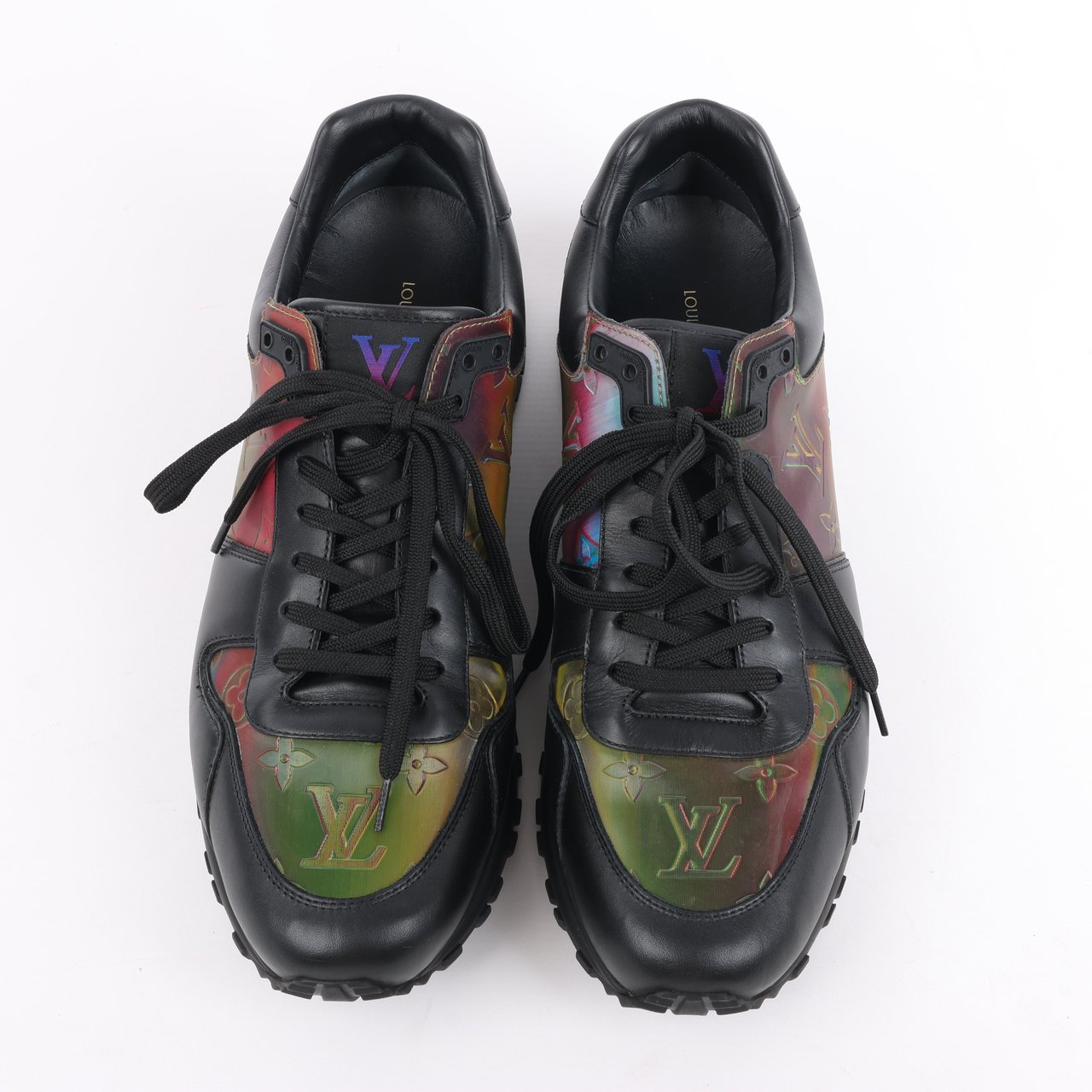 Louis Vuitton Louis Vuitton Runaway Line 20 years Monogram Rainbow Leather x Fabric Sneakers in Black x Multicolor GO0230, Size 45 EU Divers