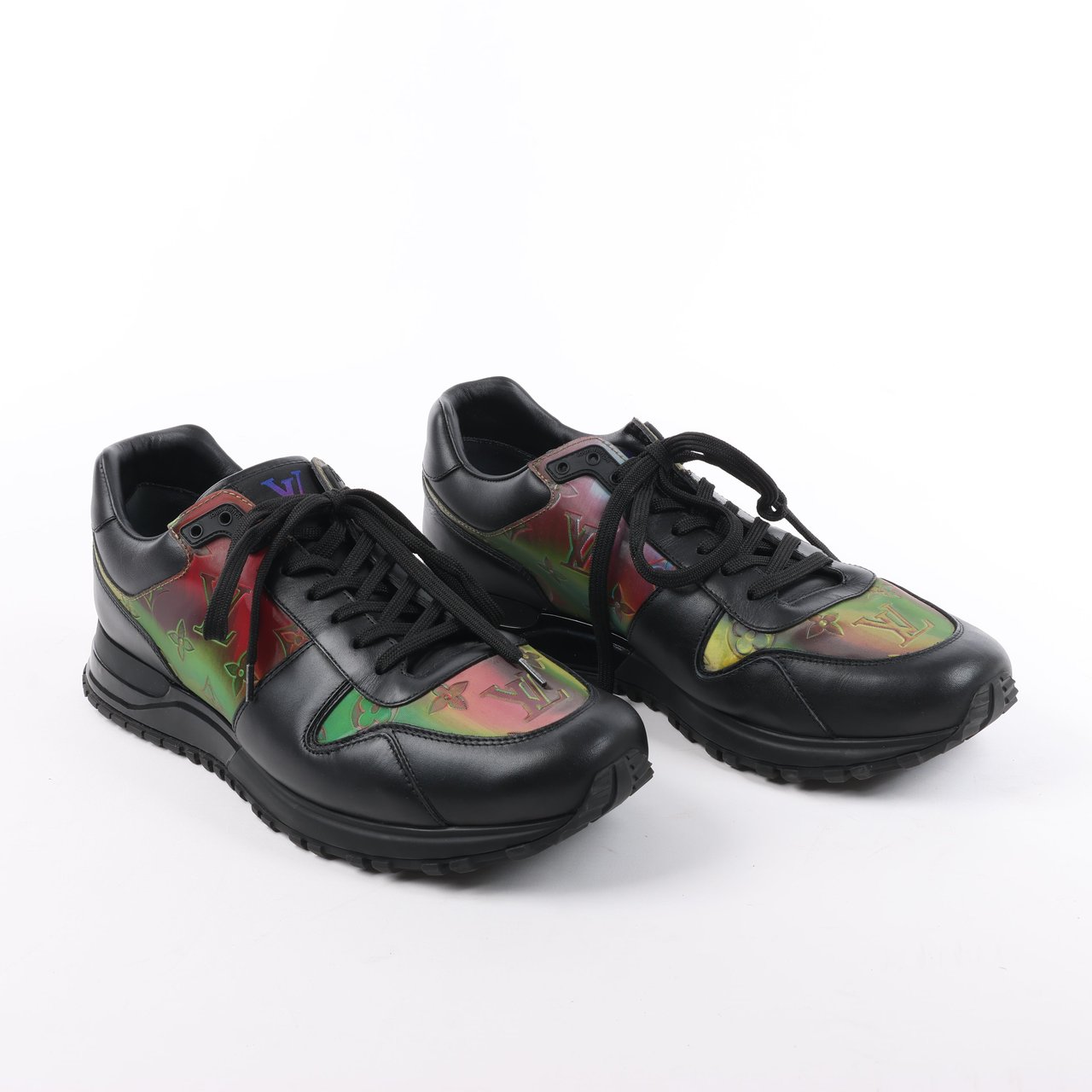 Louis Vuitton Louis Vuitton Runaway Line 20 years Monogram Rainbow Leather x Fabric Sneakers in Black x Multicolor GO0230, Size 45 EU Divers