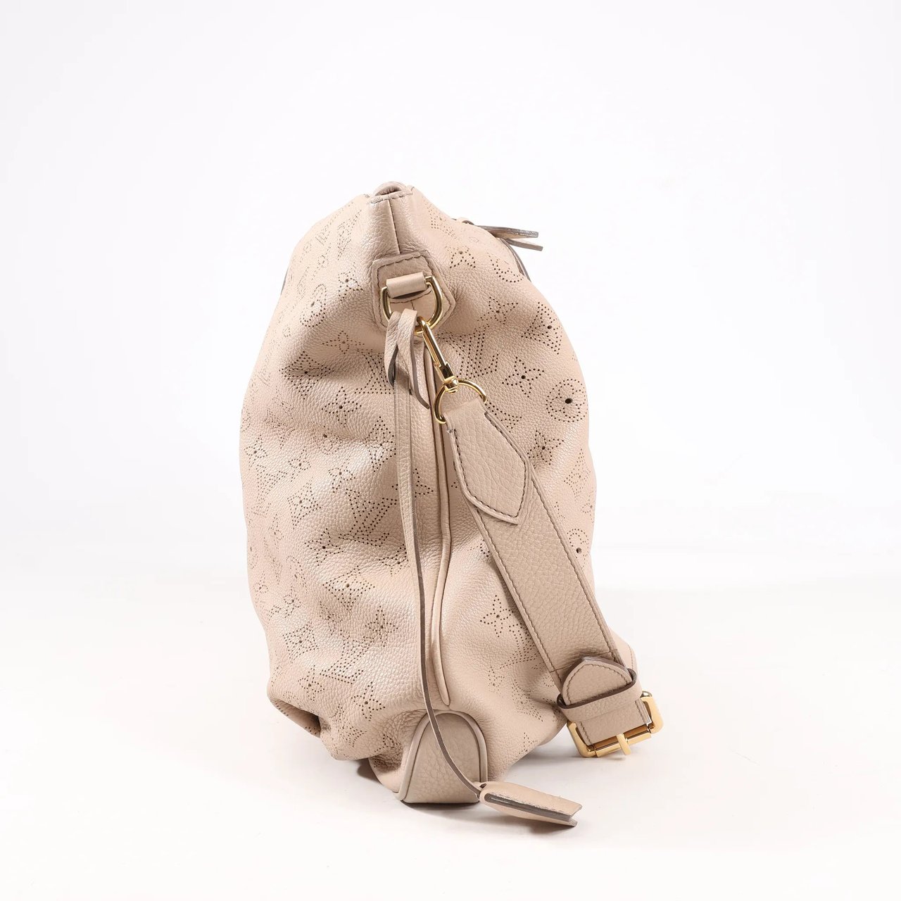 Louis Vuitton Louis Vuitton Selene MM Monogram Mahina Leather Shoulder Bag in Beige M97141 Beige