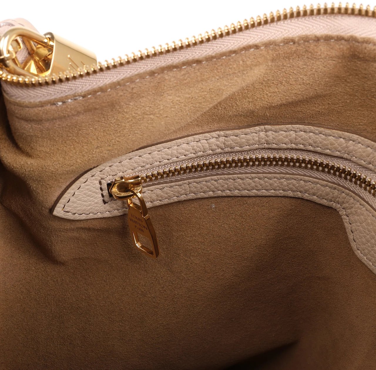 Louis Vuitton Louis Vuitton Selene MM Monogram Mahina Leather Shoulder Bag in Beige M97141 Beige