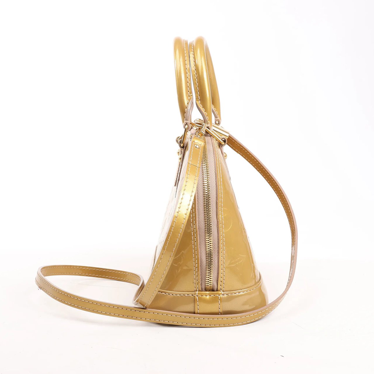 Louis Vuitton Louis Vuitton Monogram Vernis Alma BB Handbag in Gold M91752 Goud