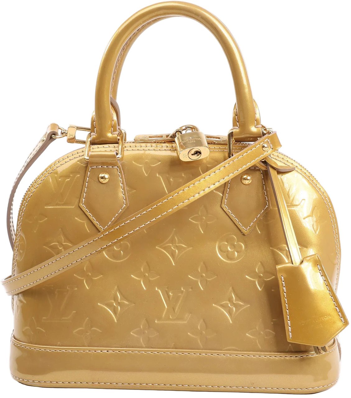 Louis Vuitton Louis Vuitton Monogram Vernis Alma BB Handbag in Gold M91752 Goud