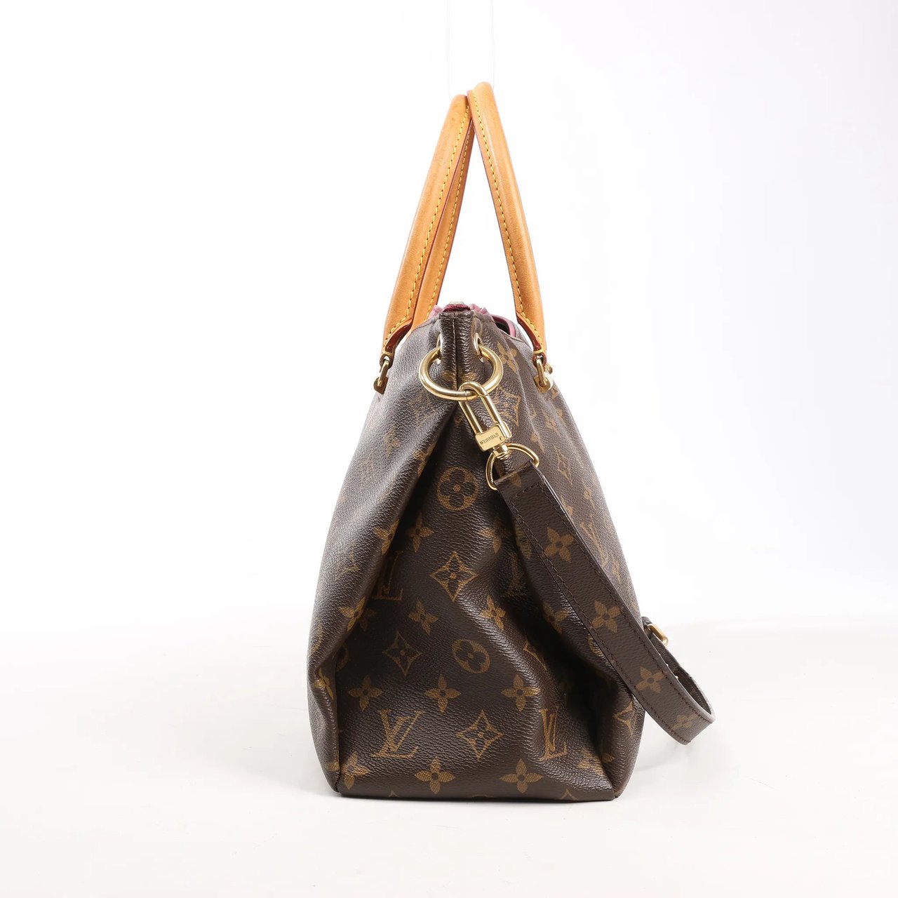 Louis Vuitton Louis Vuitton Monogram Pallas MM 2Way Handbag in Brown x Red M40906 Divers