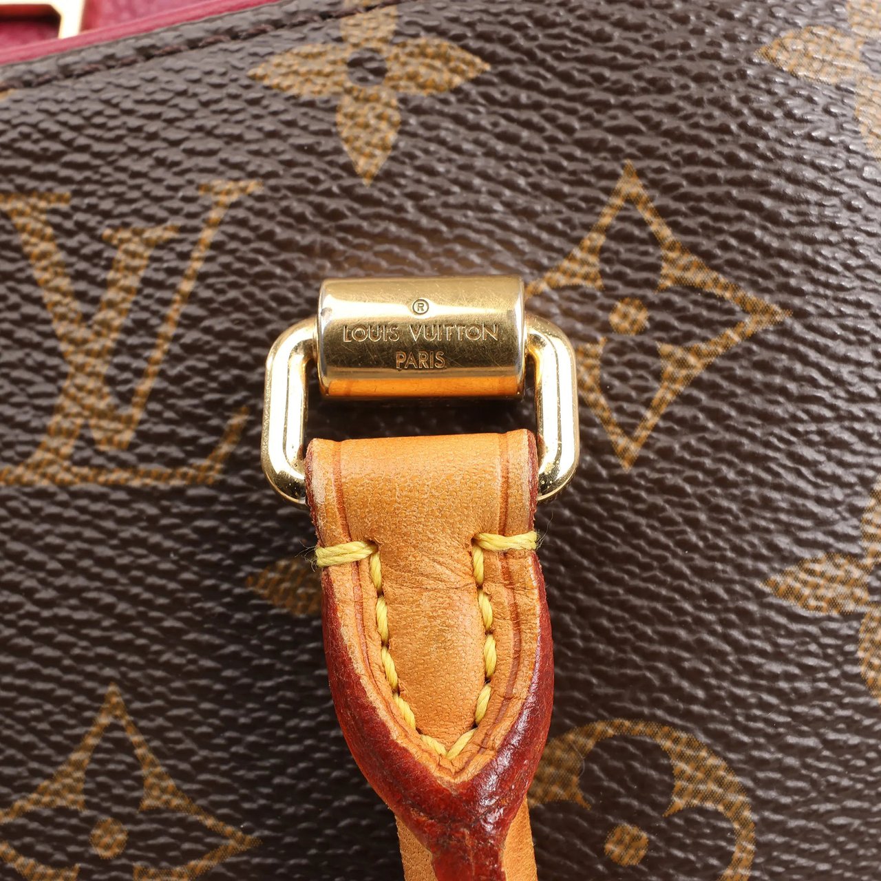 Louis Vuitton Louis Vuitton Monogram Pallas MM 2Way Handbag in Brown x Red M40906 Divers