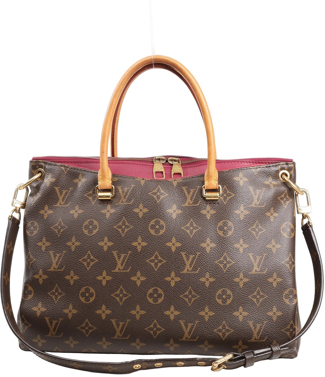 Louis Vuitton Louis Vuitton Monogram Pallas MM 2Way Handbag in Brown x Red M40906 Divers