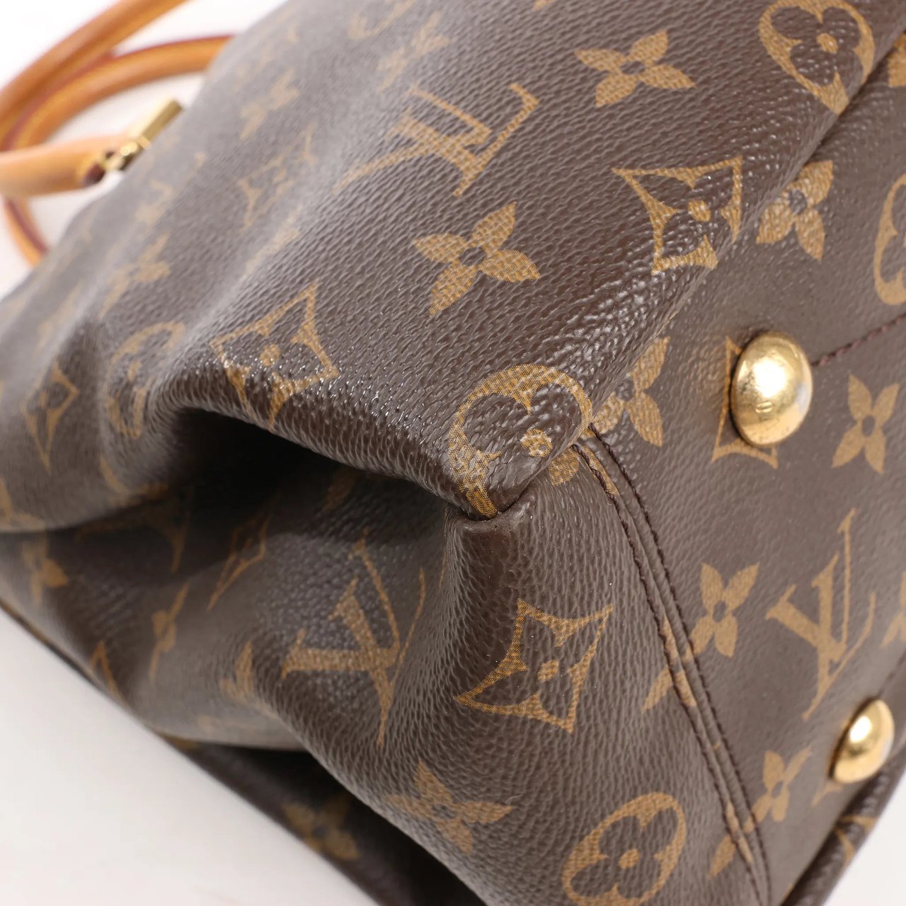 Louis Vuitton Louis Vuitton Monogram Pallas MM 2Way Handbag in Brown x Red M40906 Divers