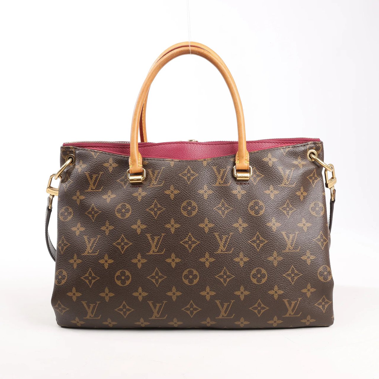 Louis Vuitton Louis Vuitton Monogram Pallas MM 2Way Handbag in Brown x Red M40906 Divers