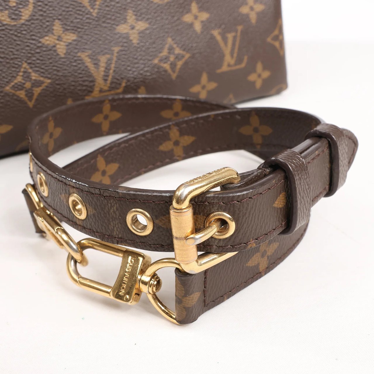 Louis Vuitton Louis Vuitton Monogram Pallas MM 2Way Handbag in Brown x Red M40906 Divers