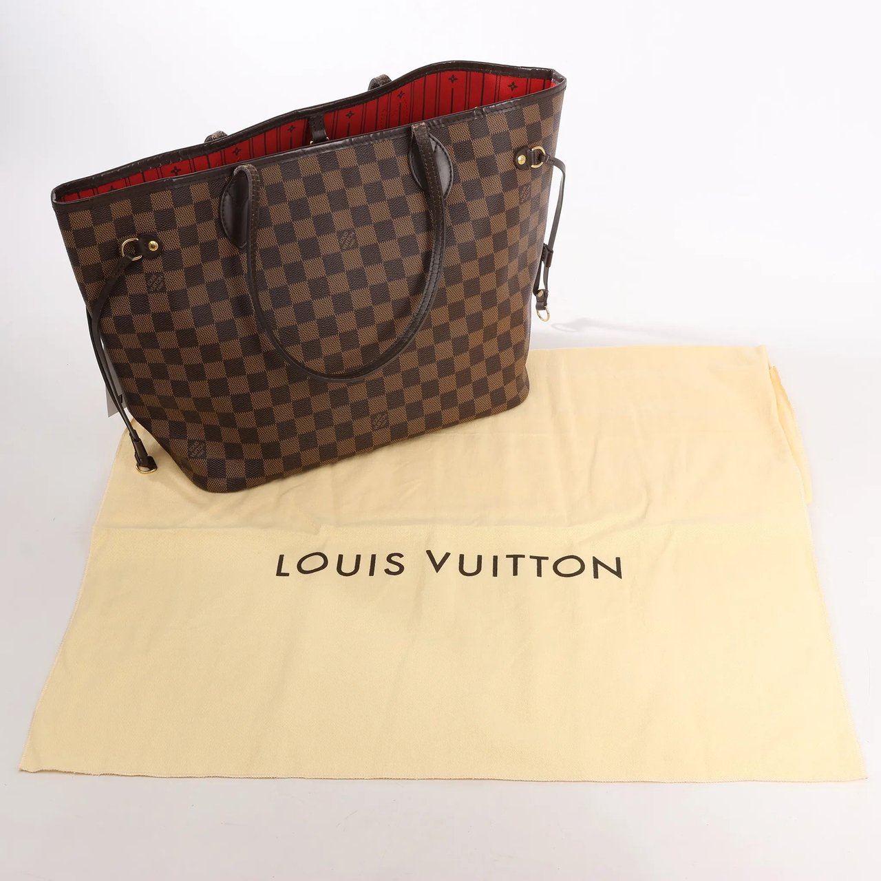 Louis Vuitton Louis Vuitton Damier Ebene Neverfull MM Shoulder Bag in Brown N51105 Bruin