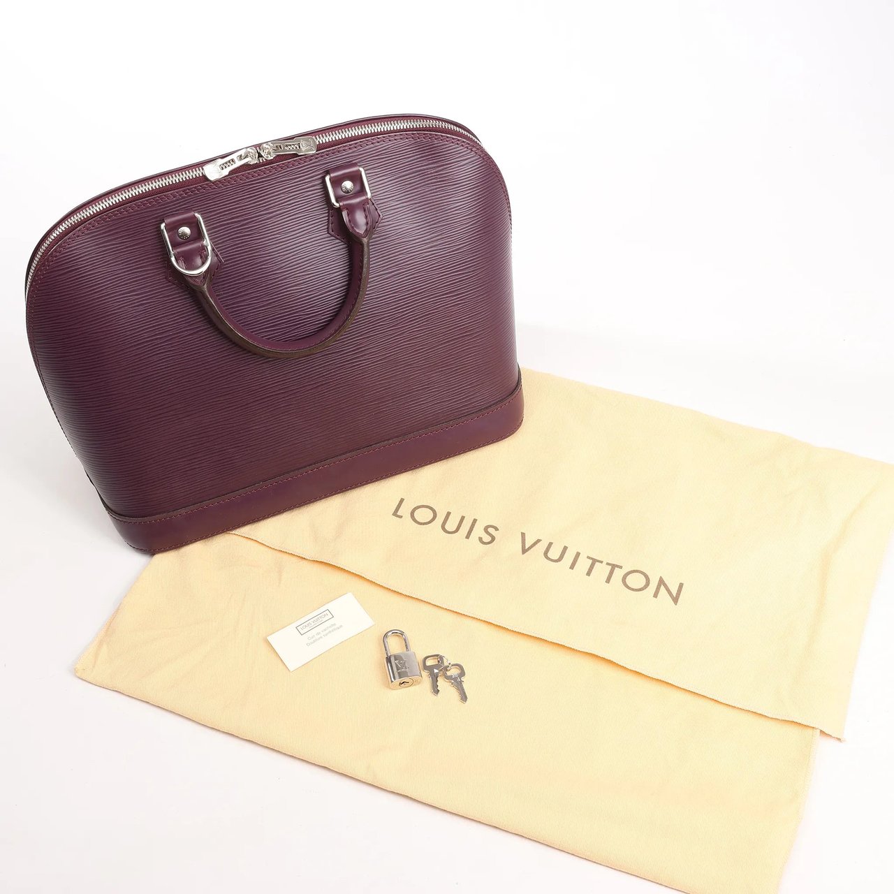Louis Vuitton Louis Vuitton Alma Epi Leather Handbag in Purple M5280K Paars