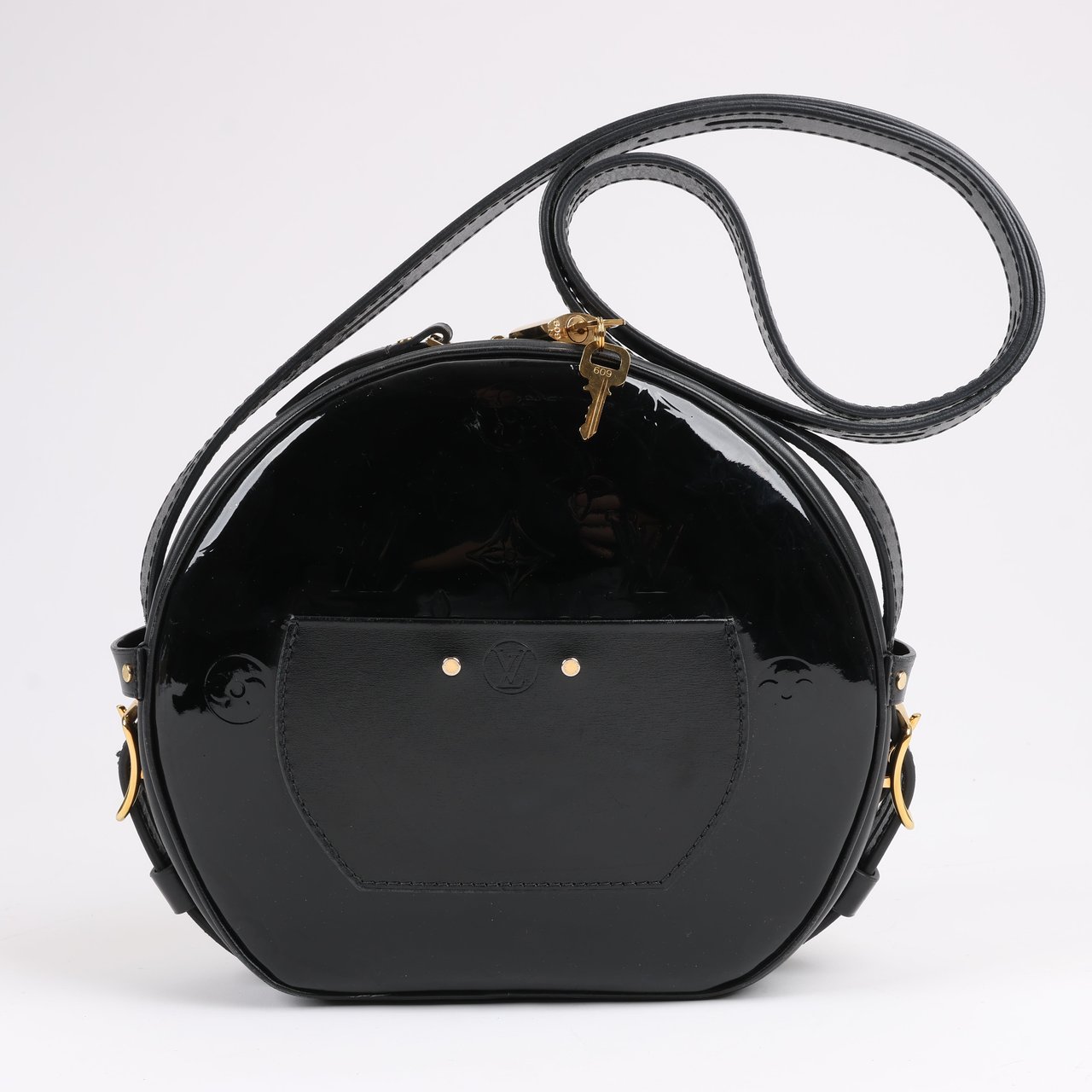 Louis Vuitton Louis Vuitton Boite Chapeau Souple Vernis Leather Crossbody Bag in Black M53999 Zwart