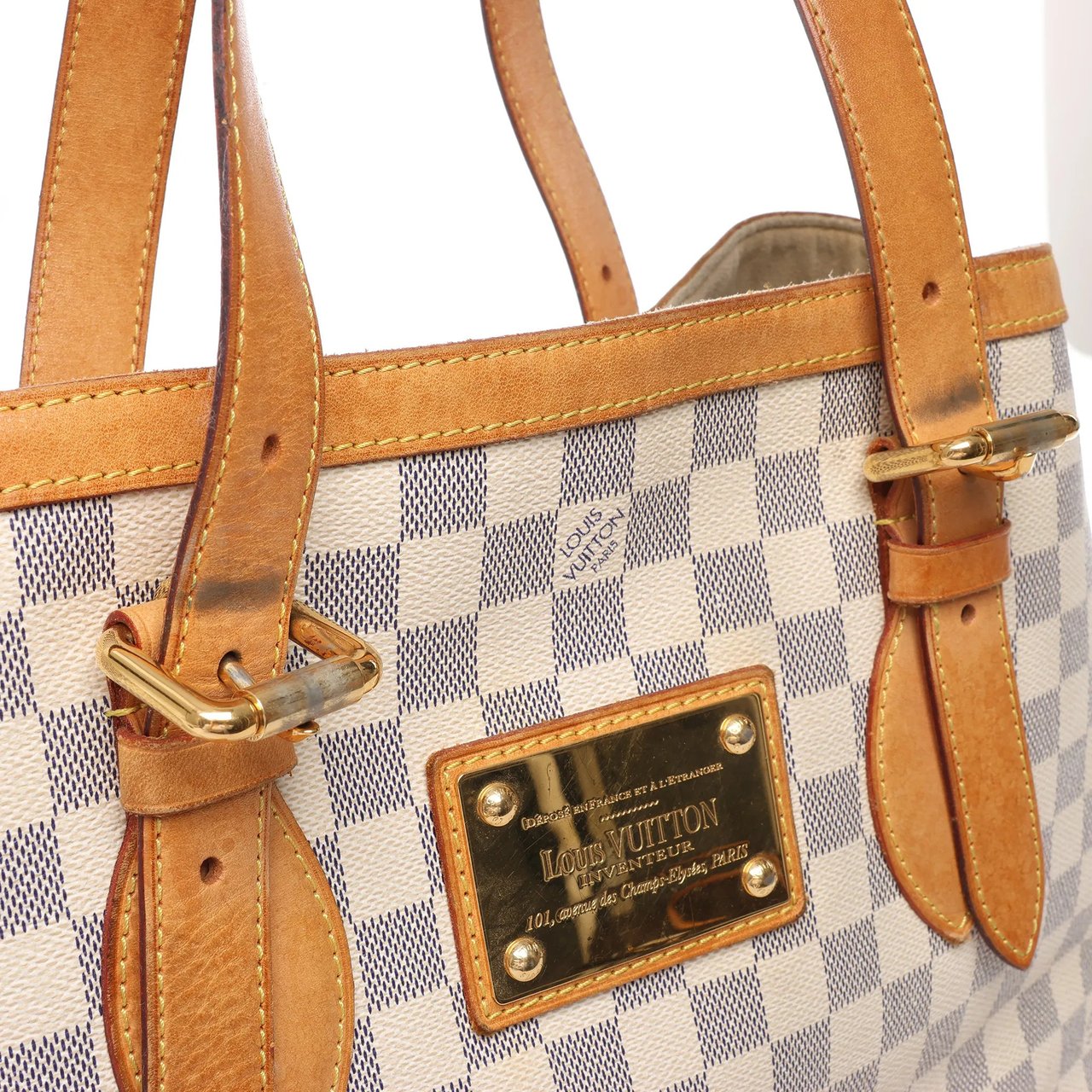 Louis Vuitton Louis Vuitton Damier Azur Hampstead MM Handbag N51206 Divers