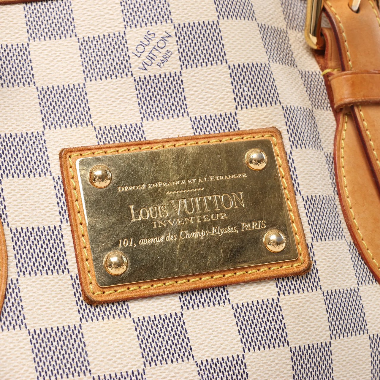 Louis Vuitton Louis Vuitton Damier Azur Hampstead MM Handbag N51206 Divers