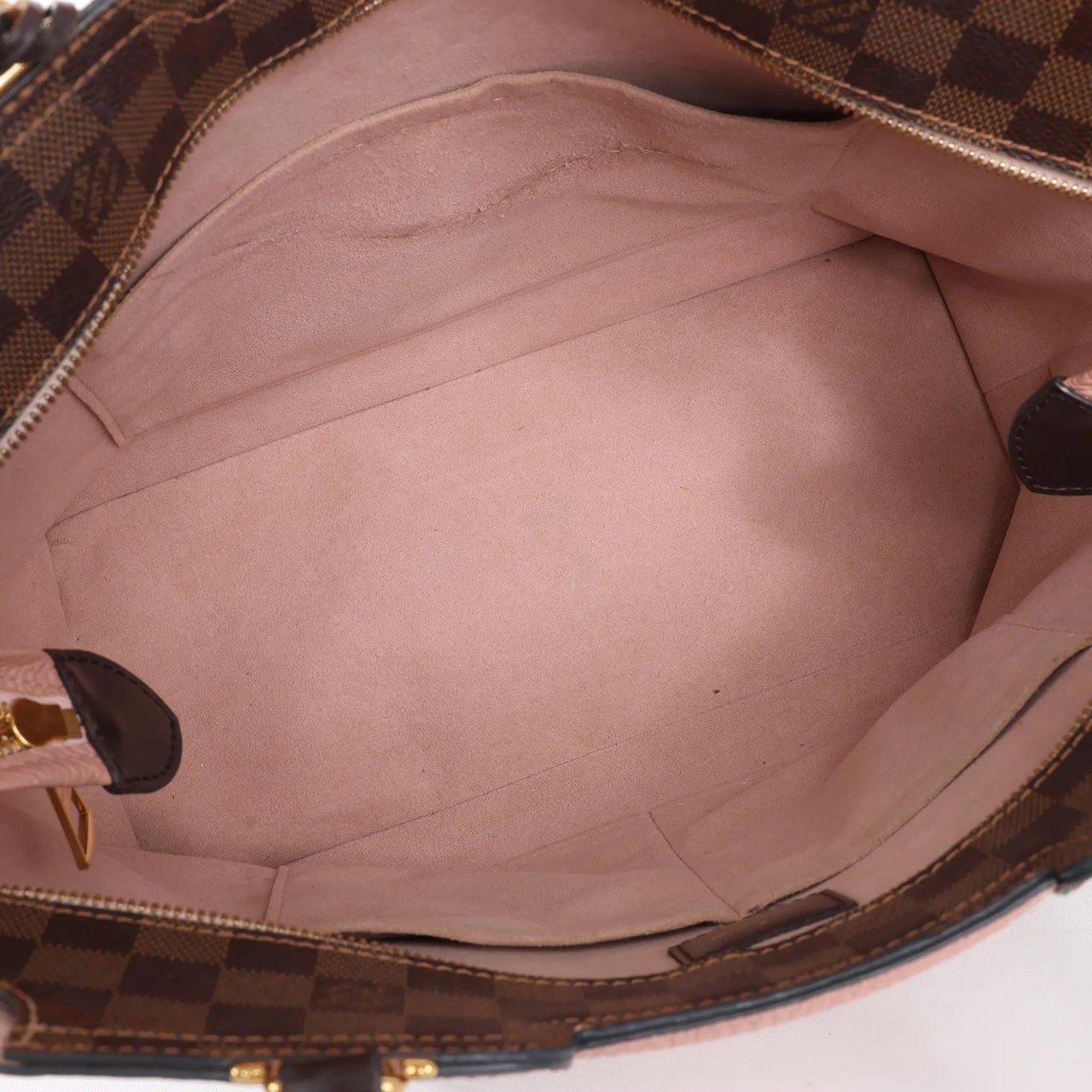 Louis Vuitton Louis Vuitton Jersey Damier x Leather 2Way Shoulder Bag in Brown x Pink N44041 Divers