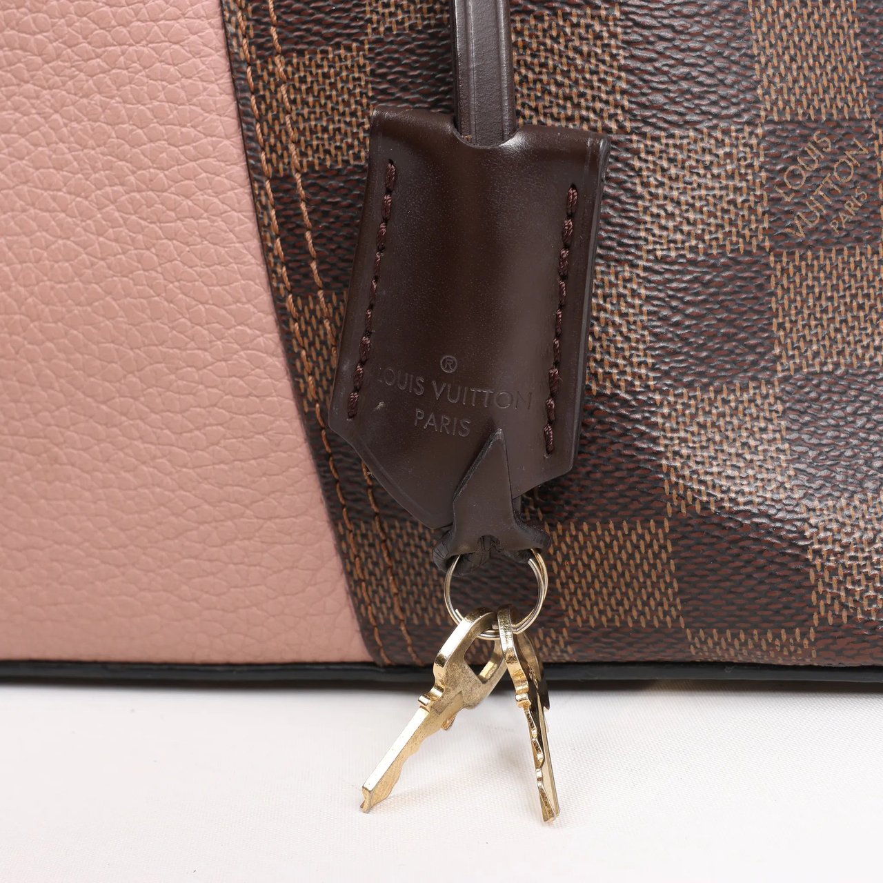 Louis Vuitton Louis Vuitton Jersey Damier x Leather 2Way Shoulder Bag in Brown x Pink N44041 Divers