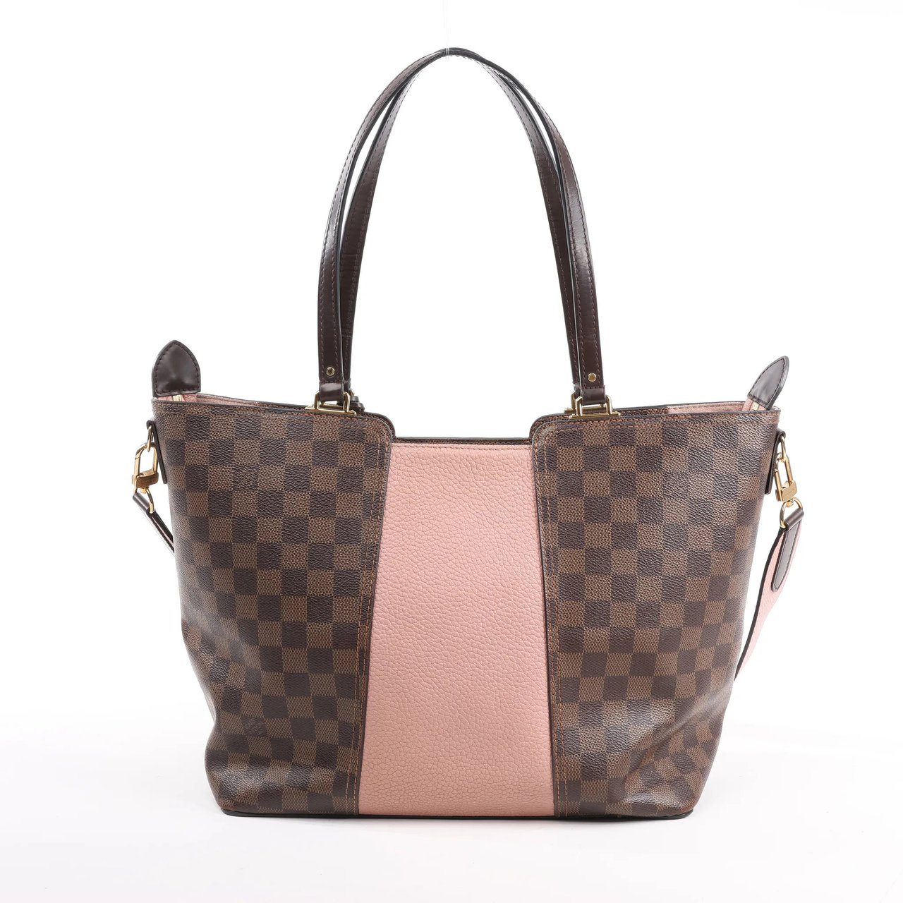 Louis Vuitton Louis Vuitton Jersey Damier x Leather 2Way Shoulder Bag in Brown x Pink N44041 Divers