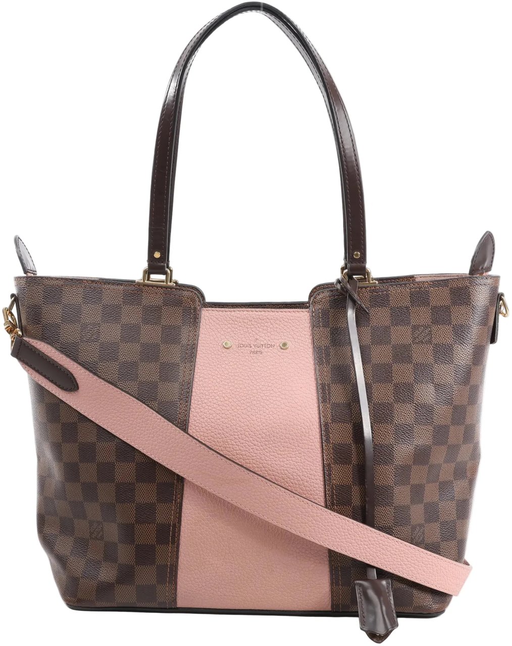 Louis Vuitton Louis Vuitton Jersey Damier x Leather 2Way Shoulder Bag in Brown x Pink N44041 Divers