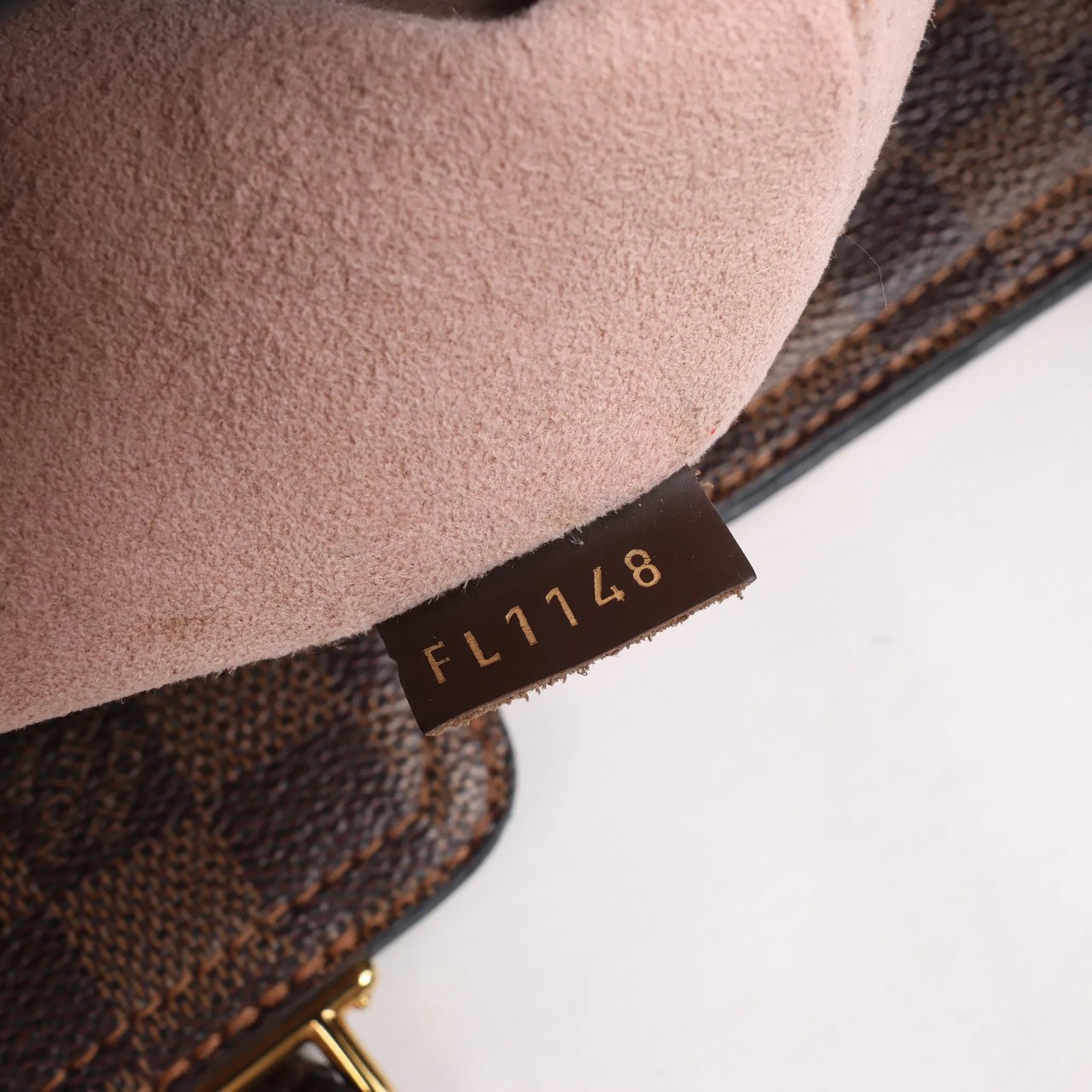 Louis Vuitton Louis Vuitton Jersey Damier x Leather 2Way Shoulder Bag in Brown x Pink N44041 Divers