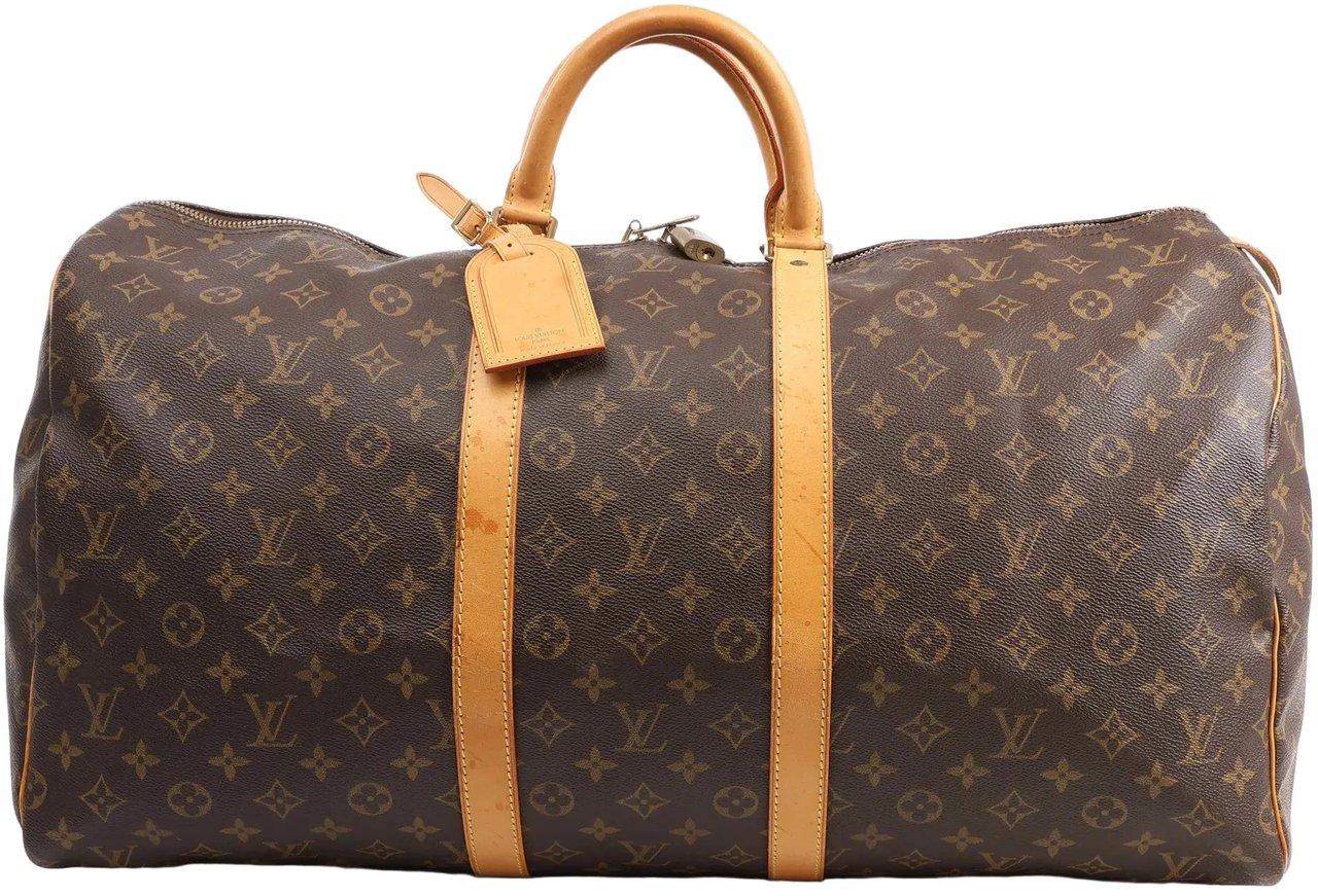 Louis Vuitton Louis Vuitton Monogram Canvas Keepall 55 Travel Bag M41424 Bruin