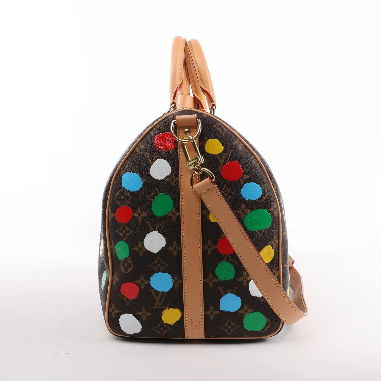 Louis Vuitton Louis Vuitton x Yayoi Kusama Monogram Keepall Bandouliere 45 Travel Bag M46377 Bruin