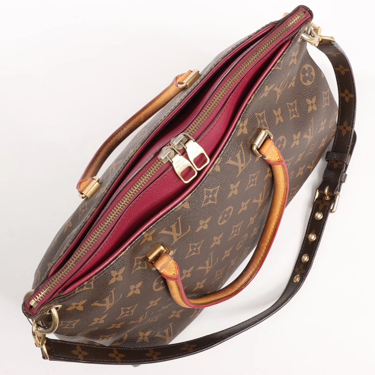Louis Vuitton Louis Vuitton Pallas MM Monogram 2Way Handbag in Brown x Burgundy M40906 Divers