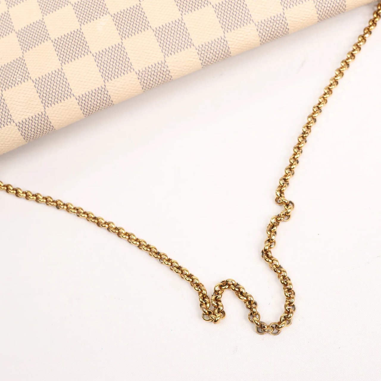 Louis Vuitton Louis Vuitton Favorite MM Damier Azur Shoulder Bag in Beige N41275 Beige