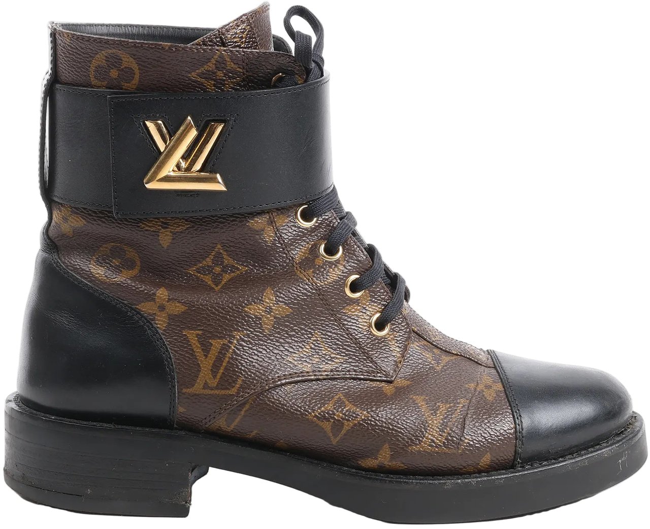 Louis Vuitton Louis Vuitton Monogram Wonderland Flat Ranger Ankle Boots in Black, Size 39 EU Bruin