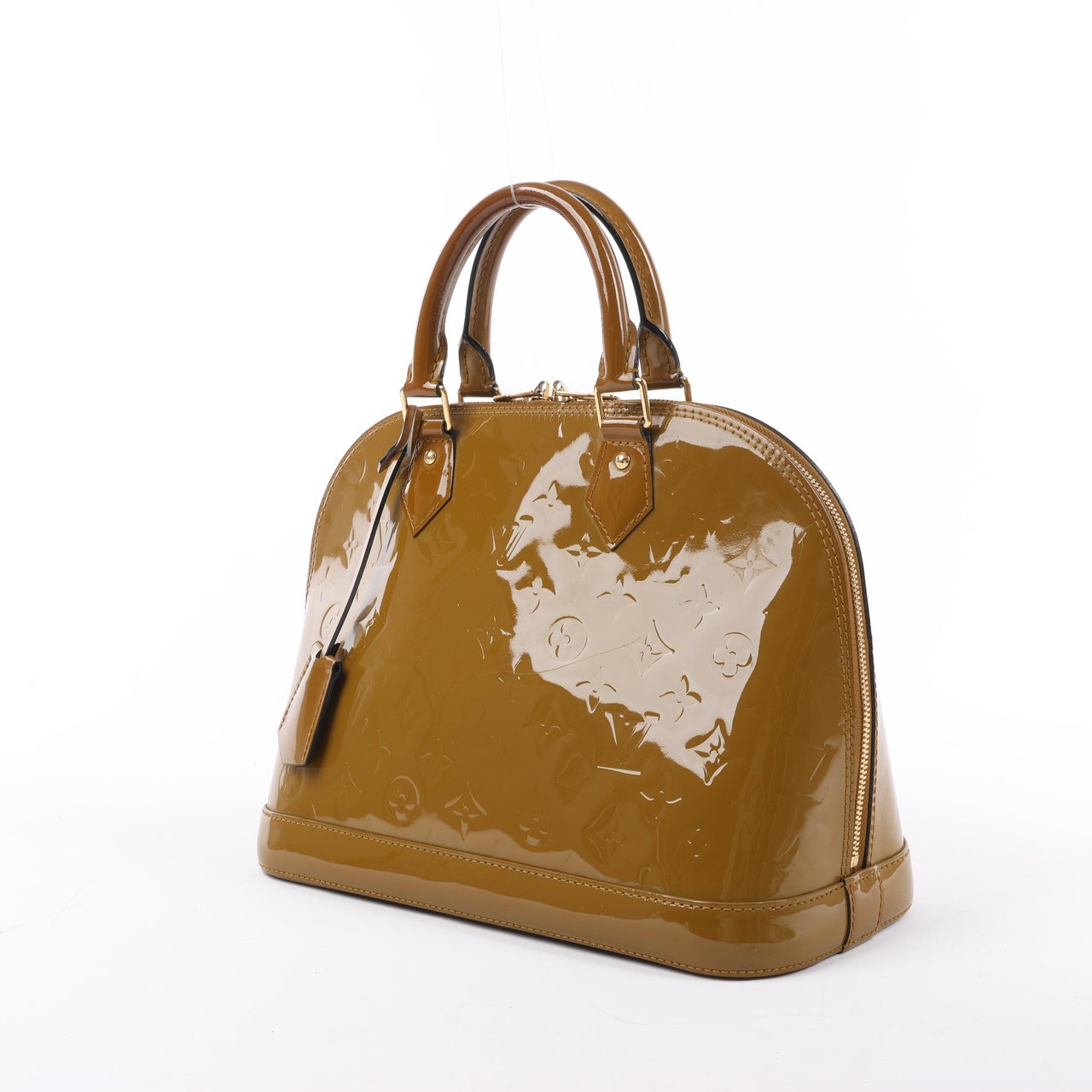 Louis Vuitton Louis Vuitton Vernis Alma Handbag in Olive M91582 Bruin