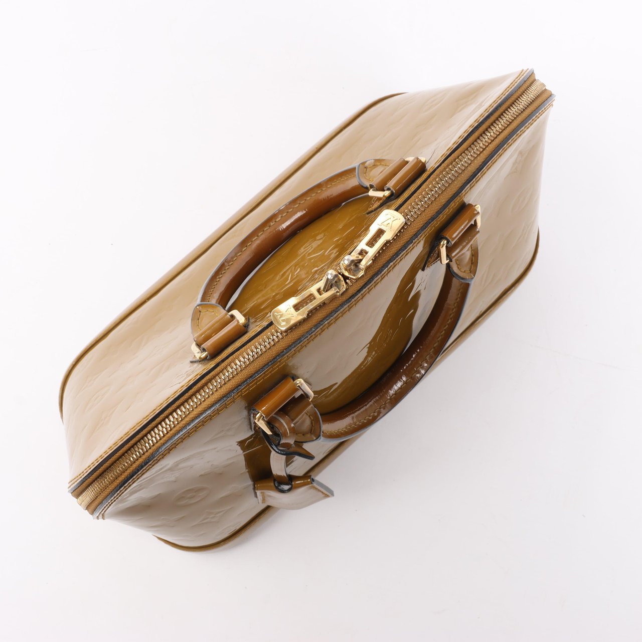 Louis Vuitton Louis Vuitton Vernis Alma Handbag in Olive M91582 Bruin
