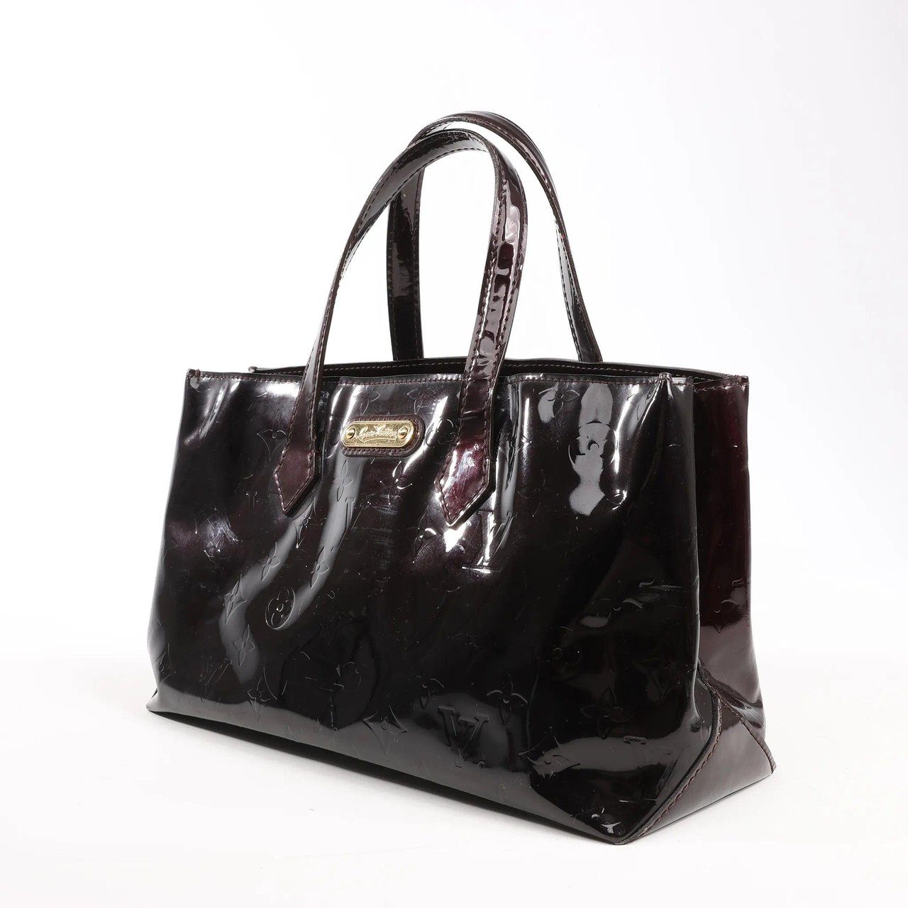 Louis Vuitton Louis Vuitton Wilshire PM Monogram Vernis Handbag in Burgundy M91644 Maroon