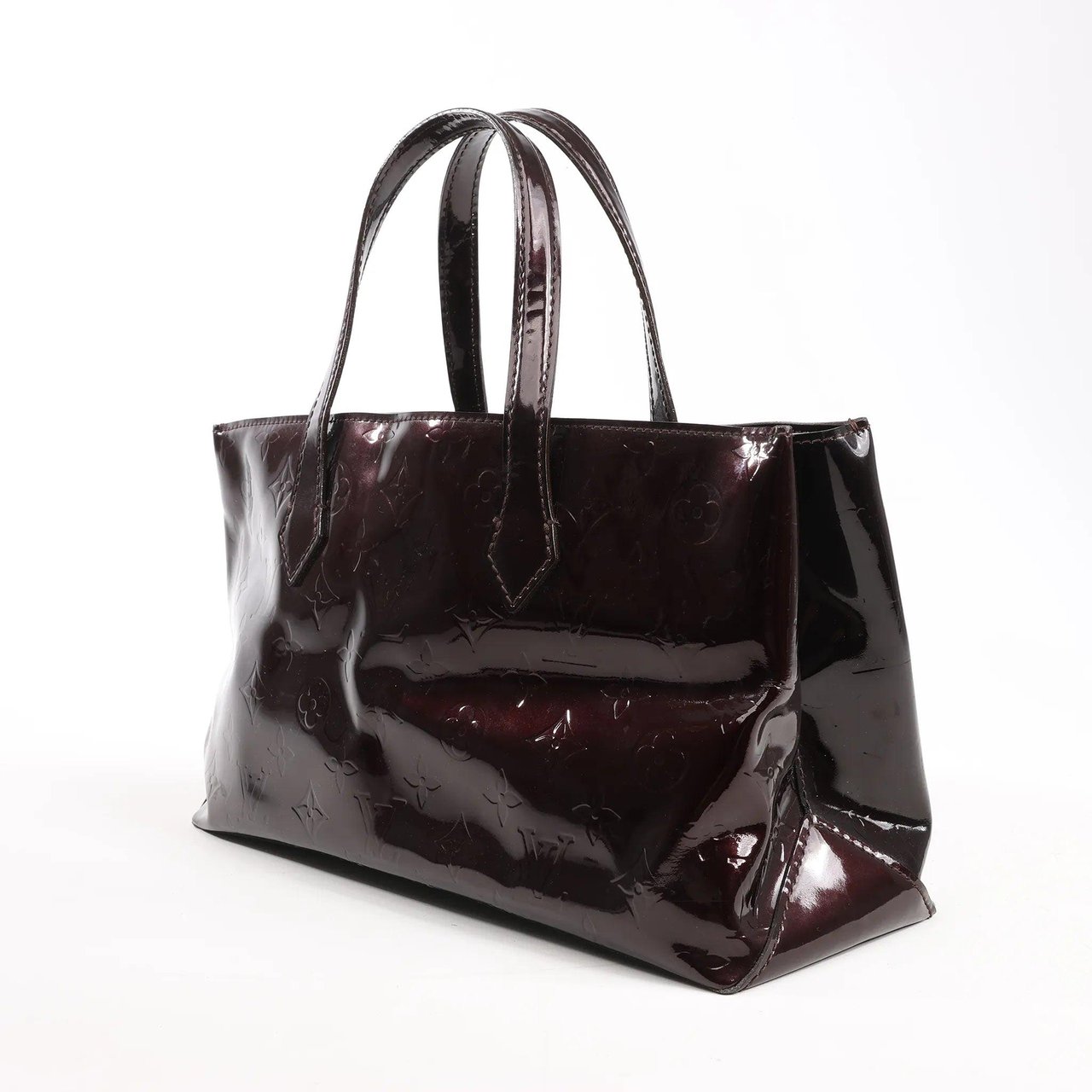 Louis Vuitton Louis Vuitton Wilshire PM Monogram Vernis Handbag in Burgundy M91644 Maroon