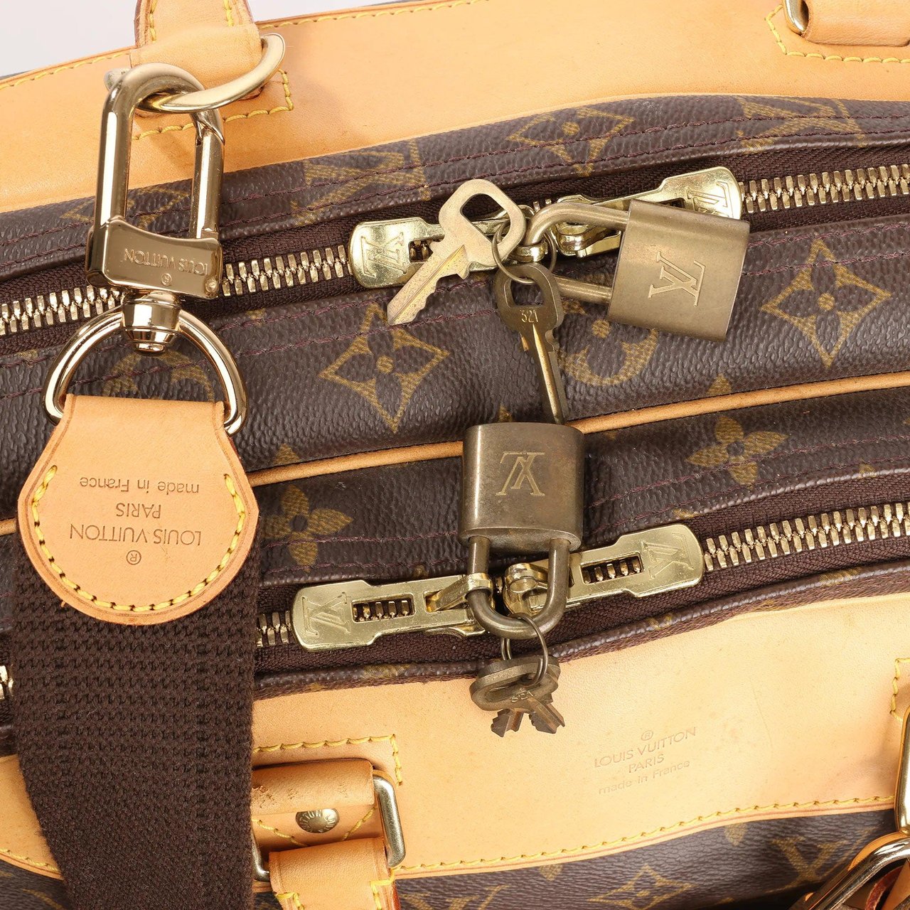 Louis Vuitton Louis Vuitton Alize Monogram Canvas 2 Poches Travel Bag in Brown M41399 Bruin