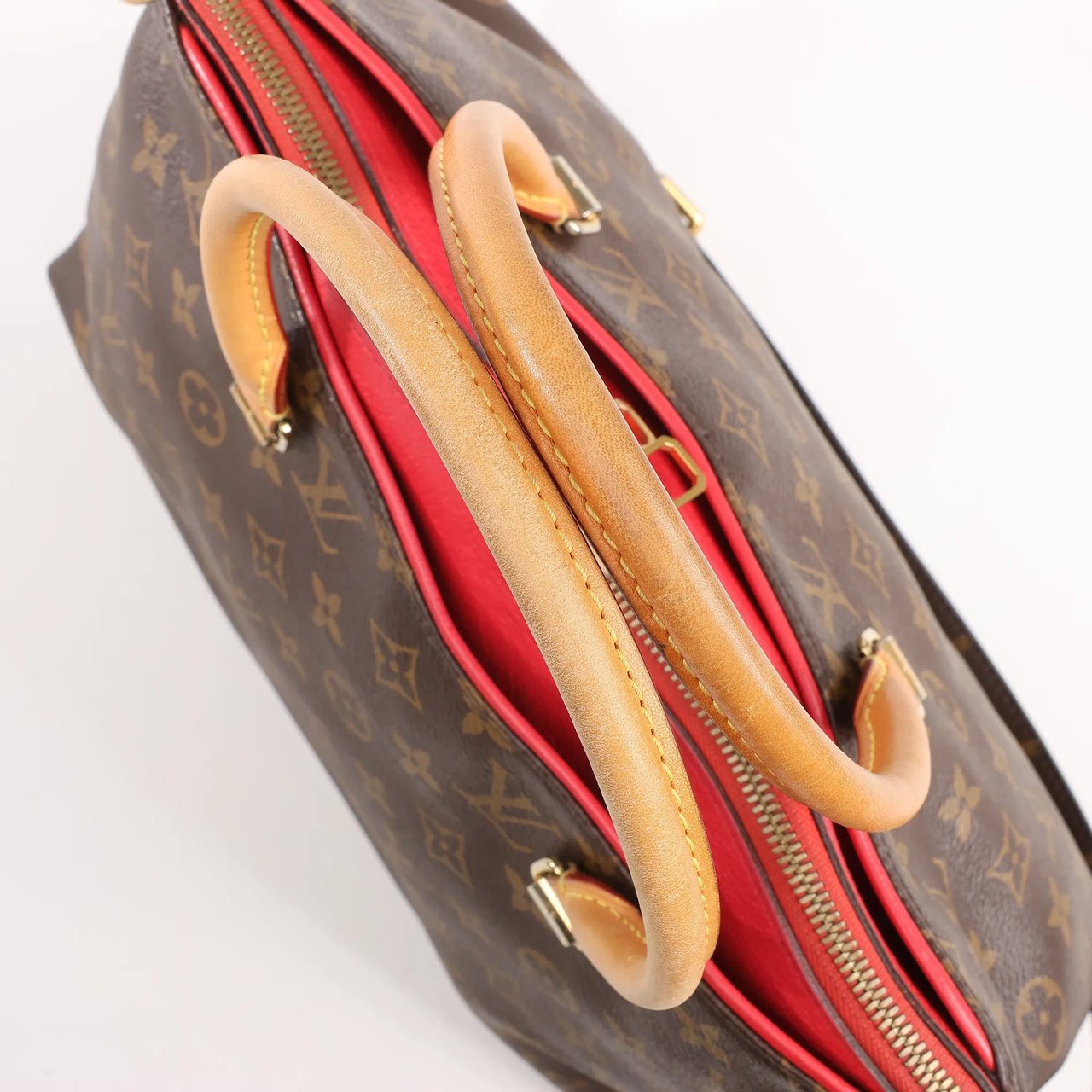 Louis Vuitton Louis Vuitton Pallas MM Monogram 2Way Handbag in Brown x Red M41175 Divers