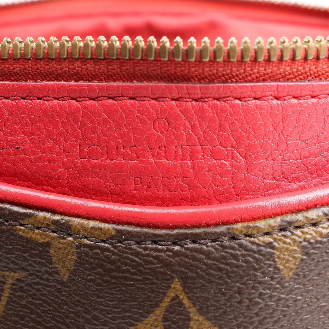 Louis Vuitton Louis Vuitton Pallas MM Monogram 2Way Handbag in Brown x Red M41175 Divers