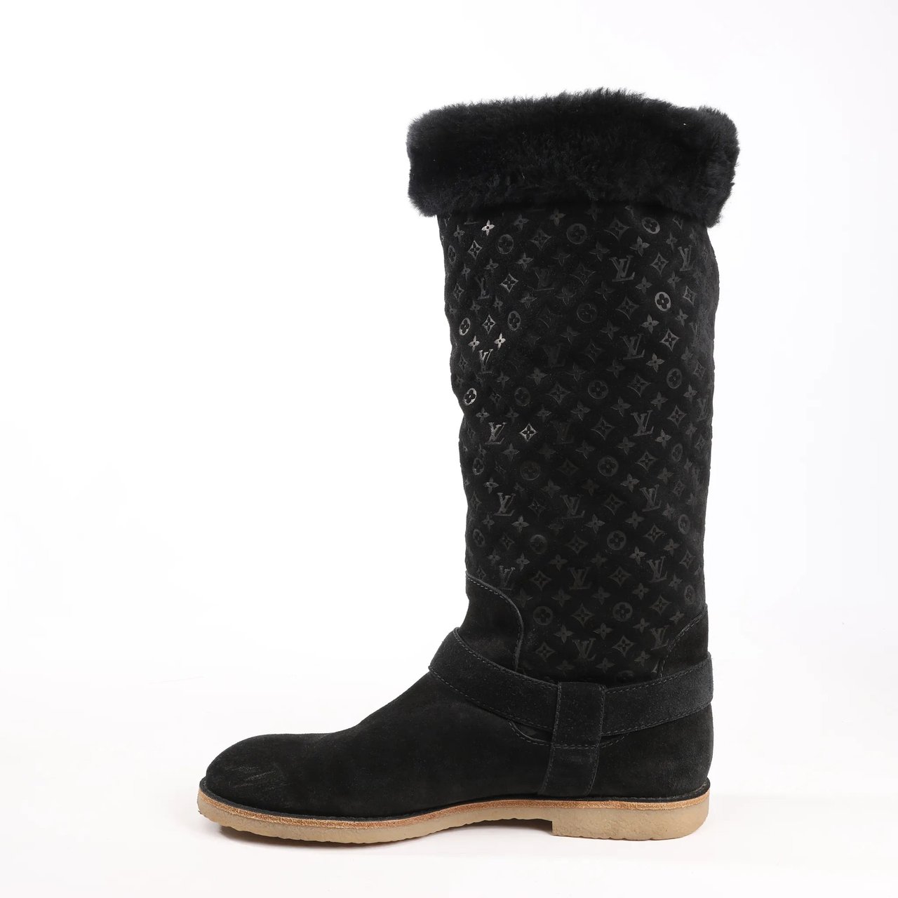 Louis Vuitton Louis Vuitton 12 years Suede Boots in Black, Size 40.5 EU Zwart