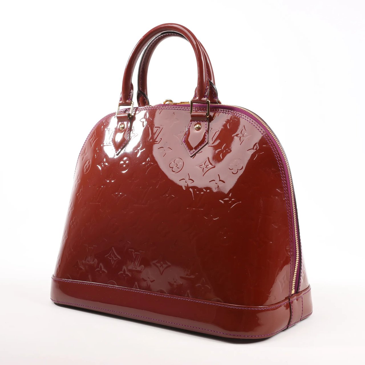 Louis Vuitton Louis Vuitton Alma GM Vernis Handbag in Burgundy M93594 Maroon