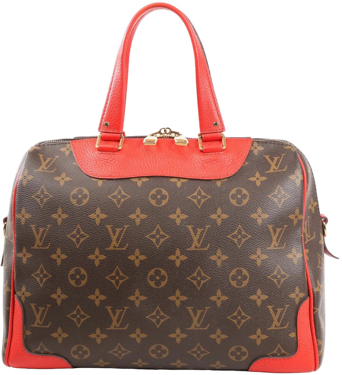 Louis Vuitton Louis Vuitton Retiro PM Monogram Canvas Handbag in Brown x Red M50057 Divers
