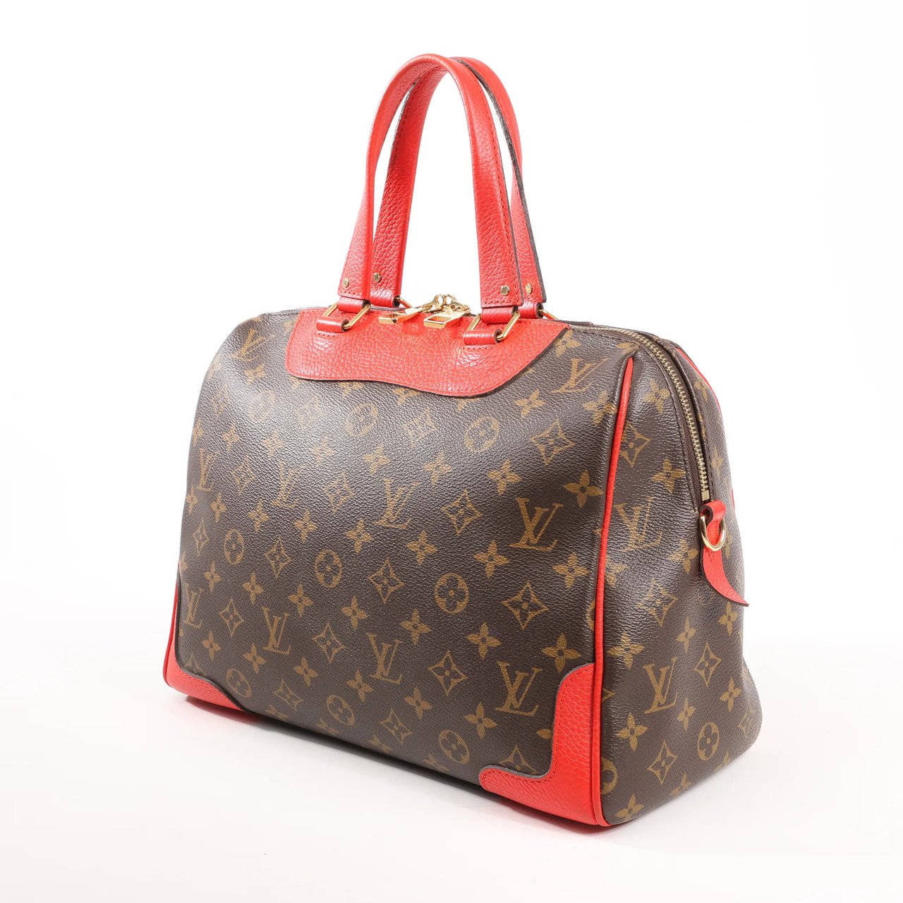 Louis Vuitton Louis Vuitton Retiro PM Monogram Canvas Handbag in Brown x Red M50057 Divers