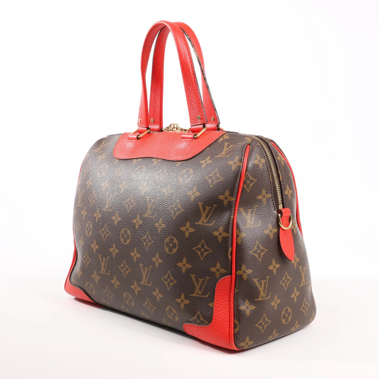 Louis Vuitton Louis Vuitton Retiro PM Monogram Canvas Handbag in Brown x Red M50057 Divers