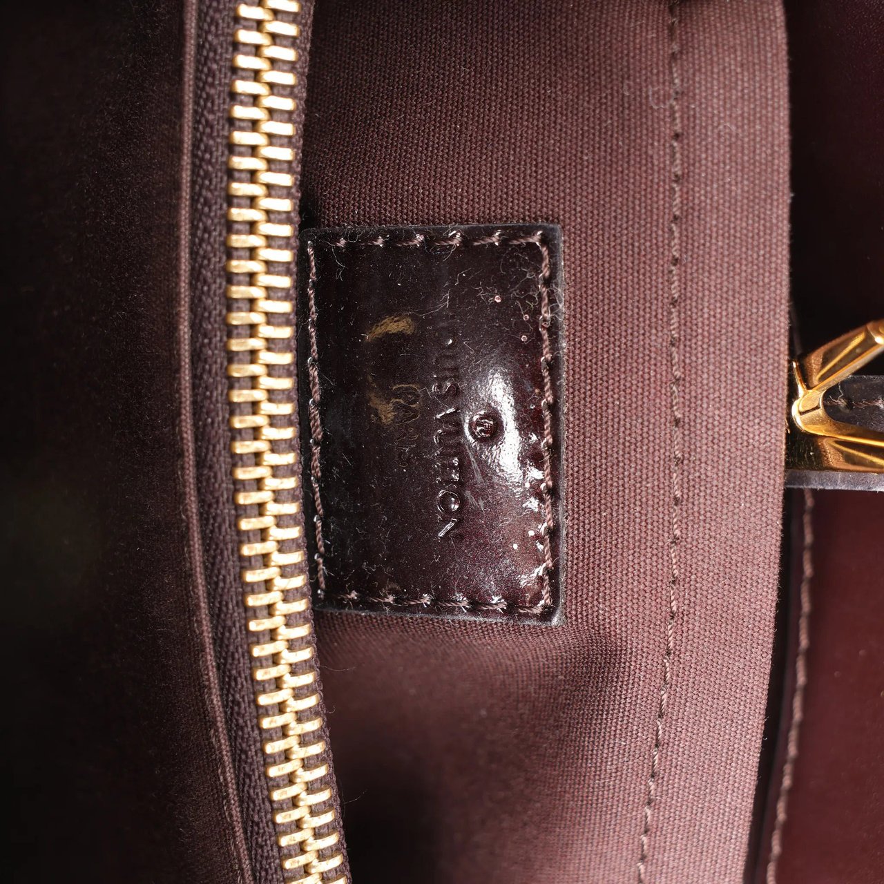 Louis Vuitton Louis Vuitton Montaigne BB Vernis Patent Leather 2Way Handbag in Dark Purple M50403 Maroon