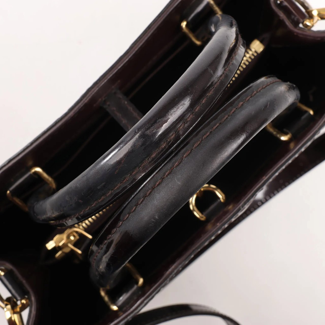 Louis Vuitton Louis Vuitton Montaigne BB Vernis Patent Leather 2Way Handbag in Dark Purple M50403 Maroon