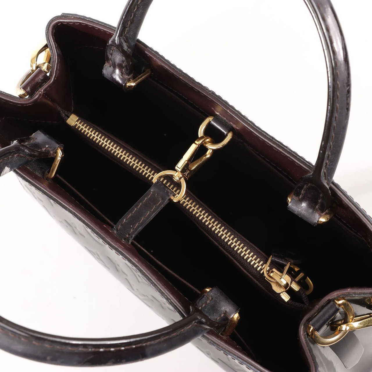 Louis Vuitton Louis Vuitton Montaigne BB Vernis Patent Leather 2Way Handbag in Dark Purple M50403 Maroon