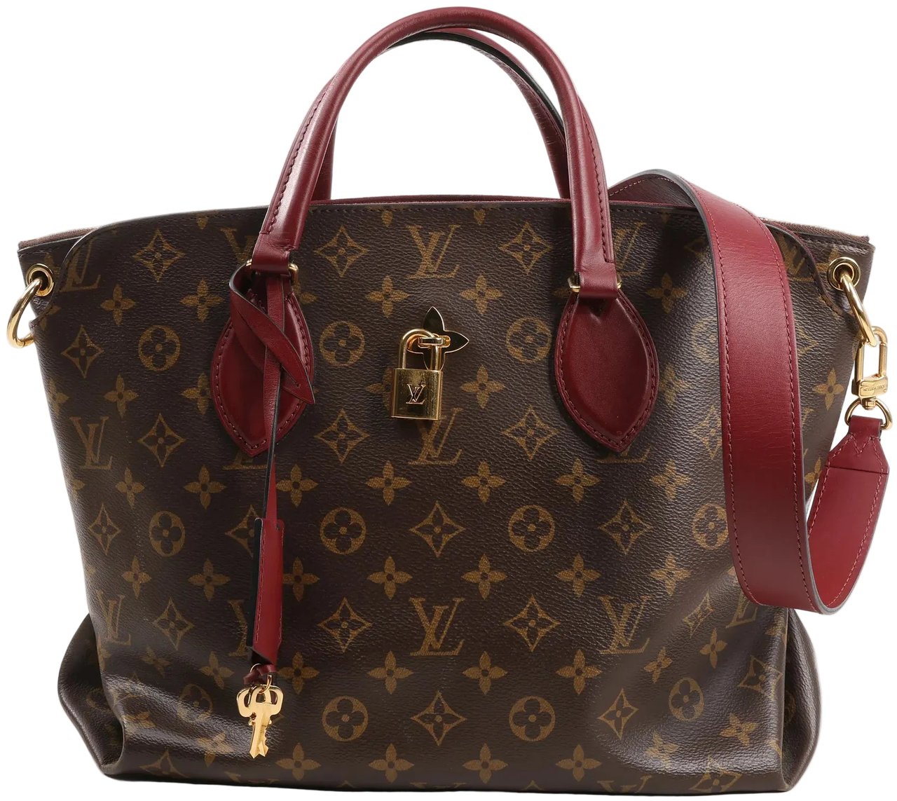 Louis Vuitton Louis Vuitton Flower MM Monogram Shoulder Bag in Brown x Burgundy M44348 Bruin