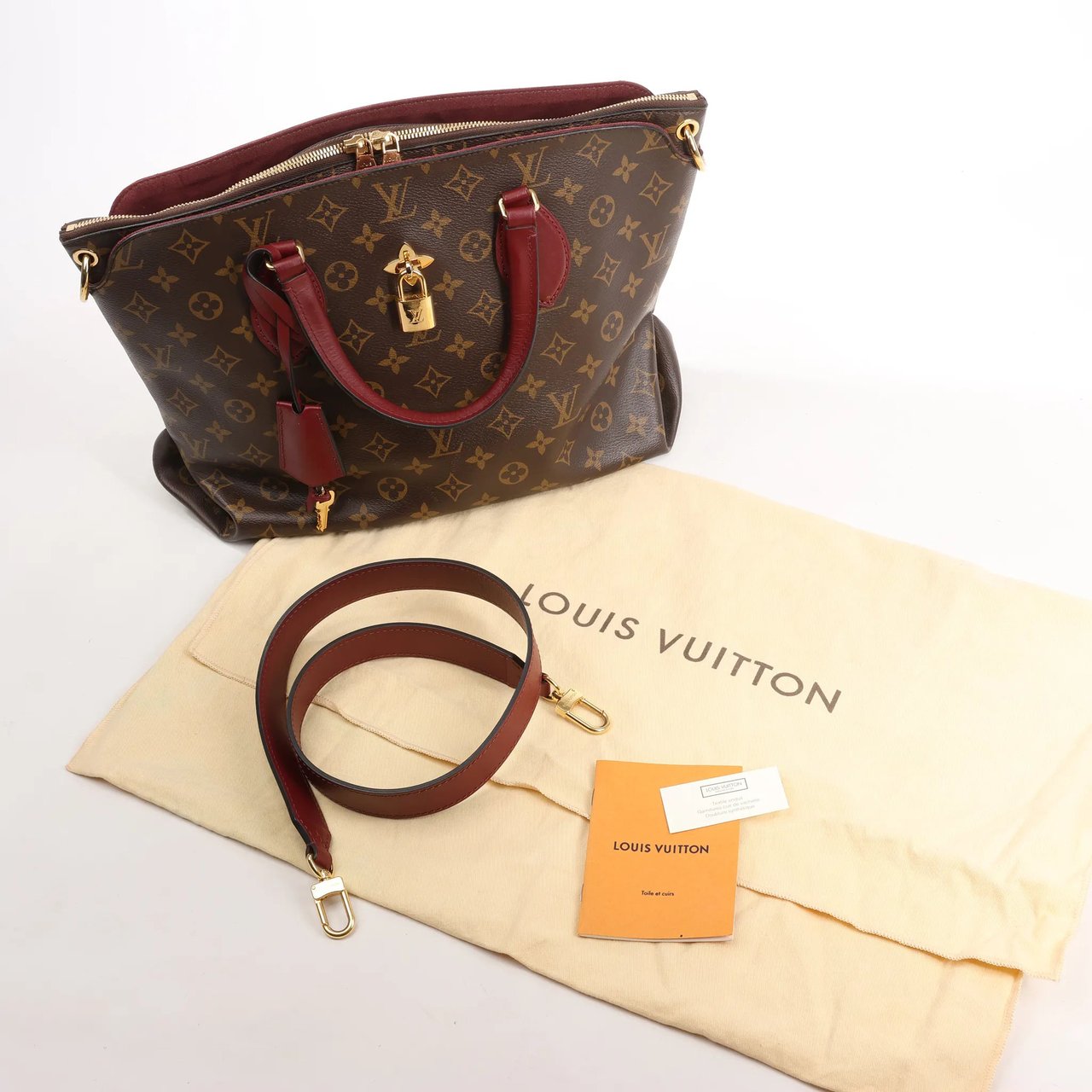 Louis Vuitton Louis Vuitton Flower MM Monogram Shoulder Bag in Brown x Burgundy M44348 Bruin