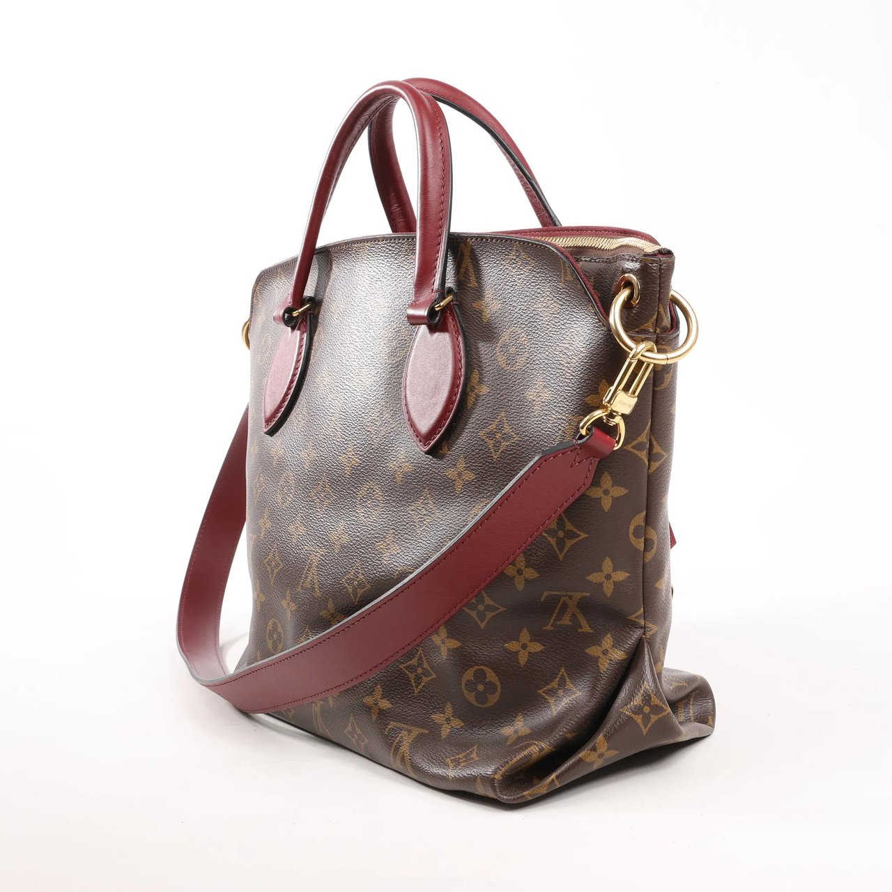Louis Vuitton Louis Vuitton Flower MM Monogram Shoulder Bag in Brown x Burgundy M44348 Bruin