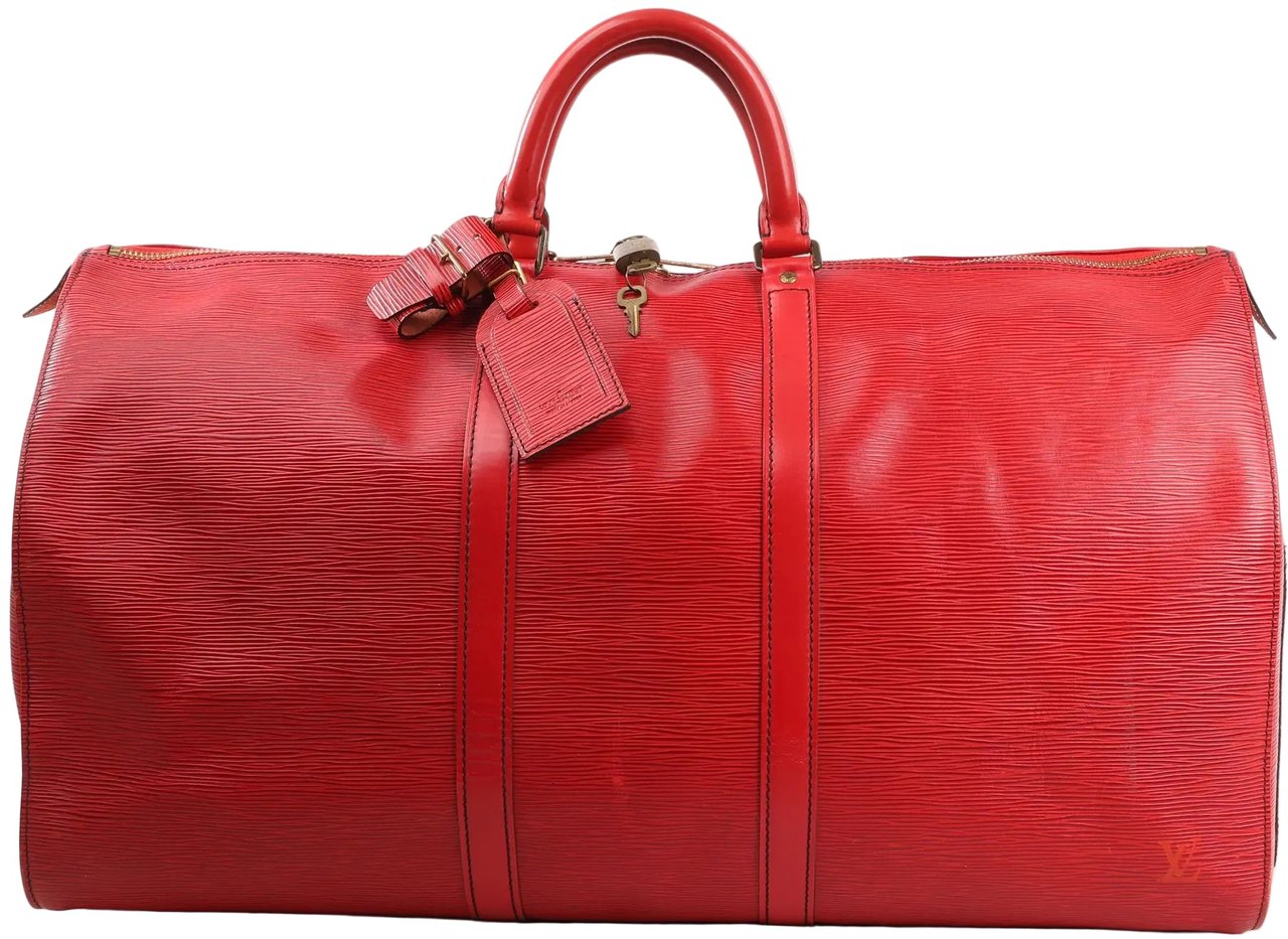 Louis Vuitton Louis Vuitton Keepall 55 Epi Leather Travel Bag in Red M42957 Divers